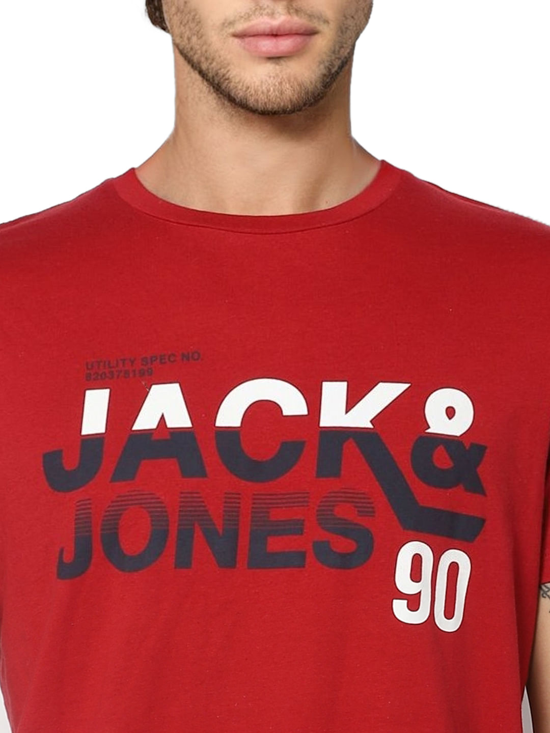 Red Logo Print Crew Neck T-shirt