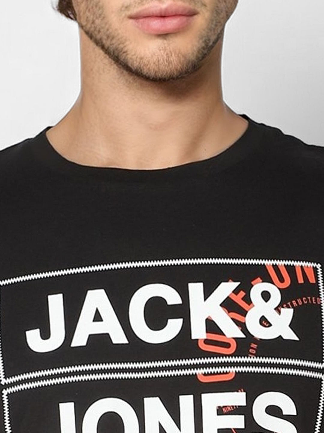 Black Logo Print Crew Neck T-shirt