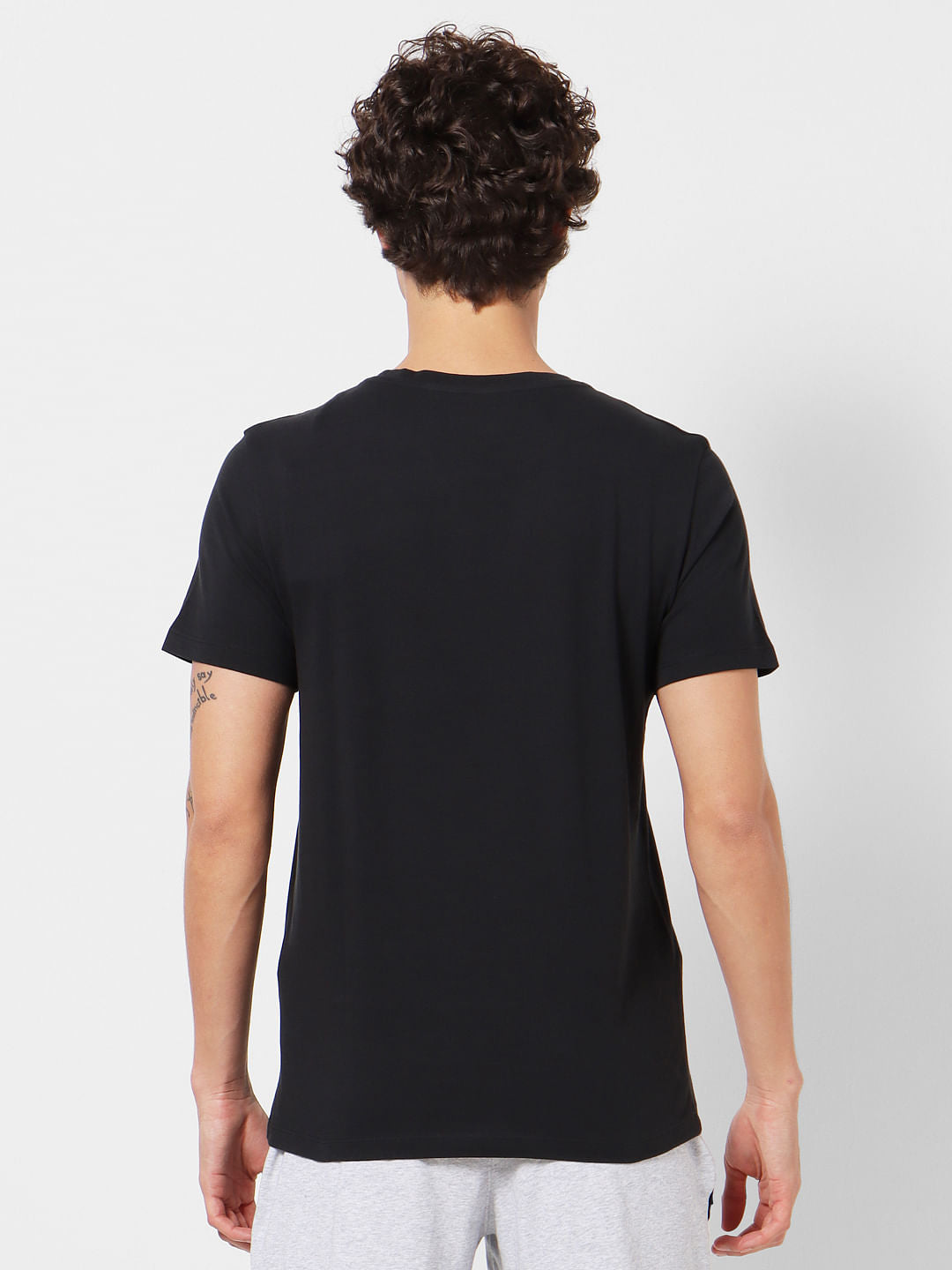 Black Logo Print Crew Neck T-shirt