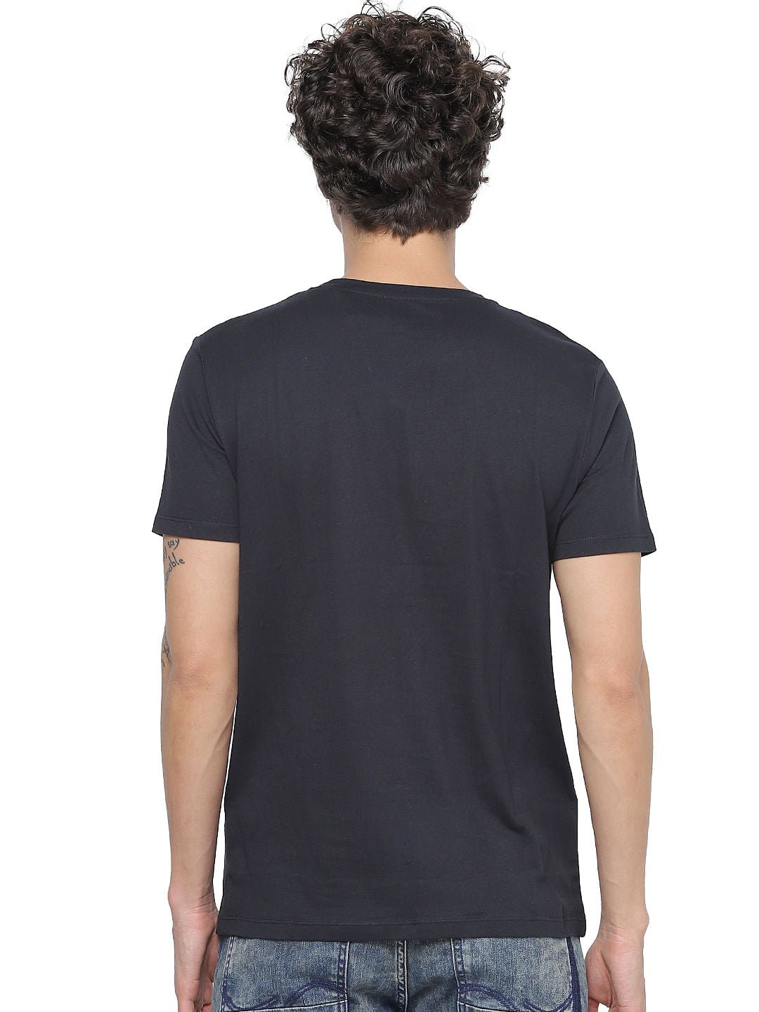 Black Logo Print Crew Neck T-shirt
