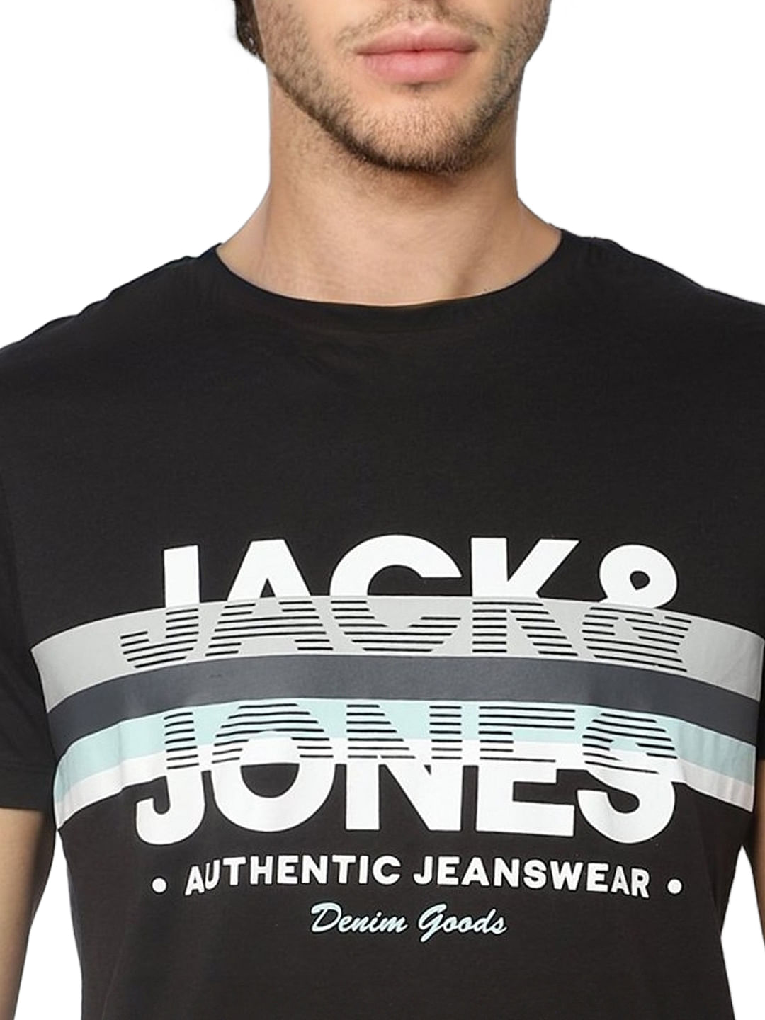 Black Logo Print Crew Neck T-shirt
