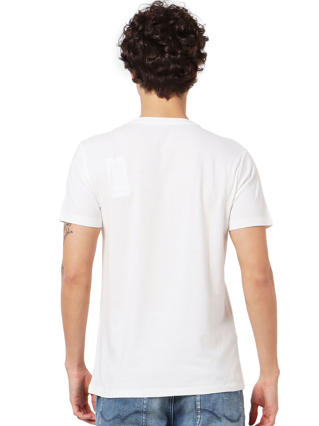 White Graphic Print Crew Neck T-shirt