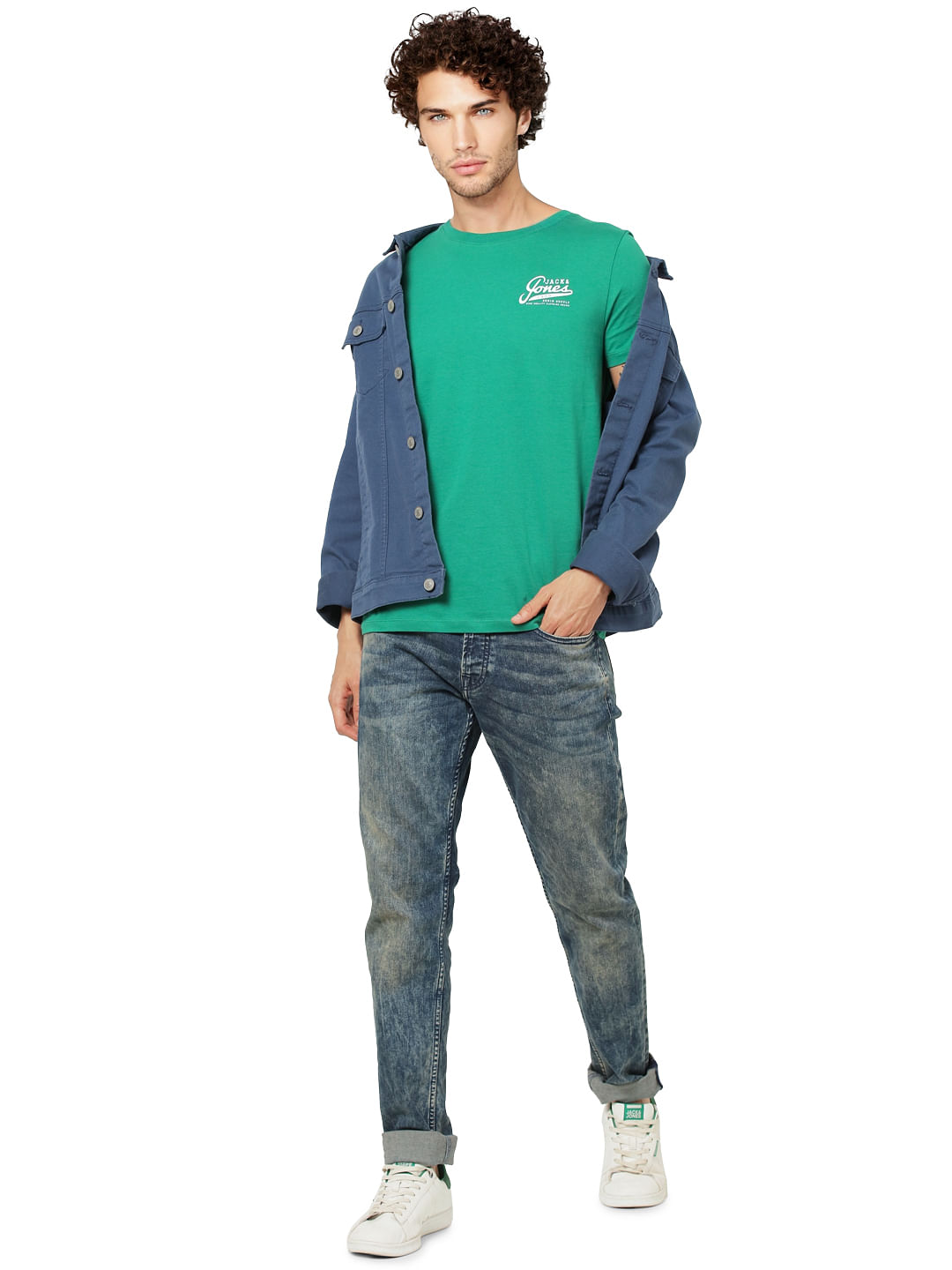 Green Logo Print Crew Neck T-shirt - S