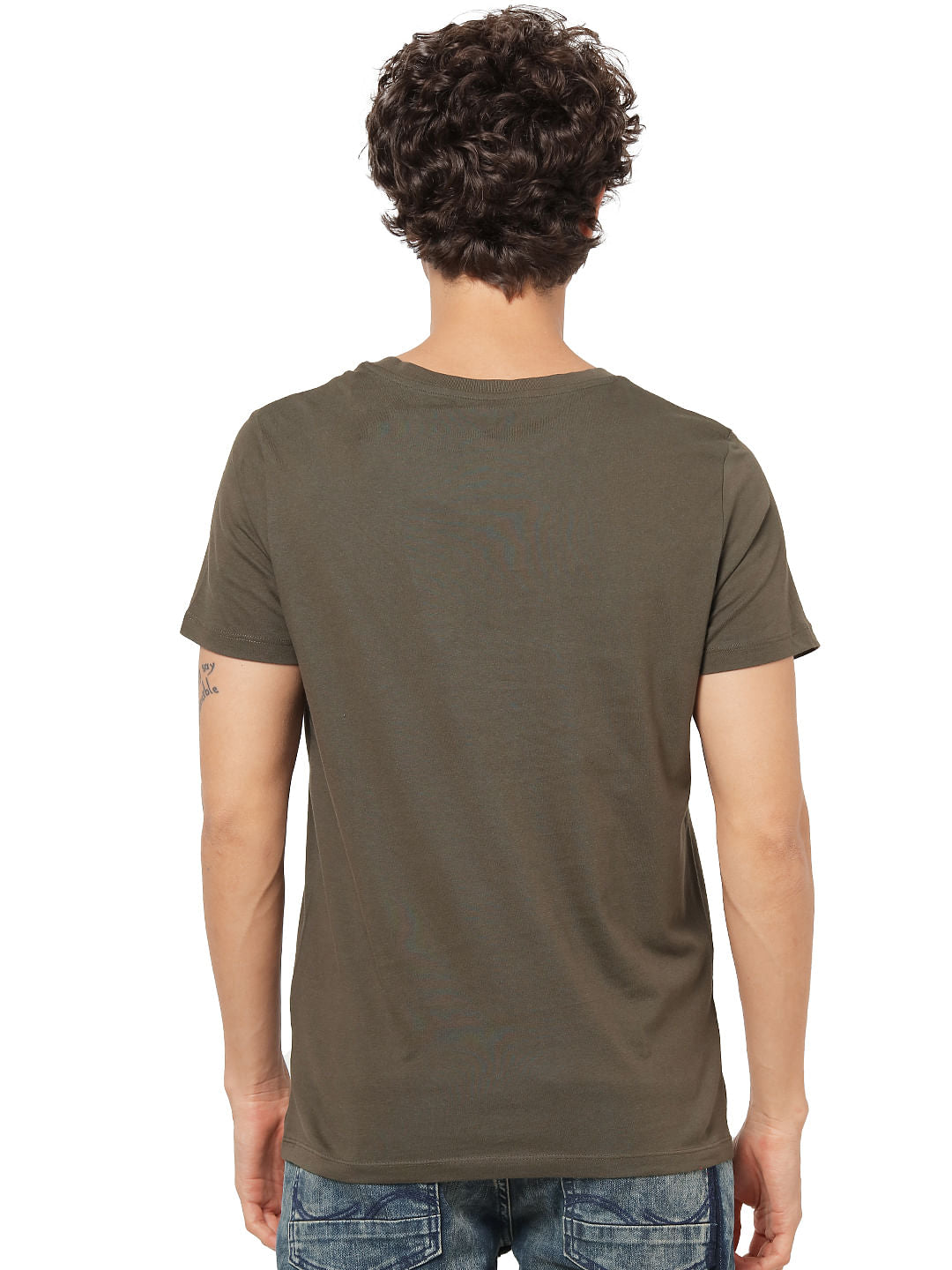 Green Logo Print Crew Neck T-shirt