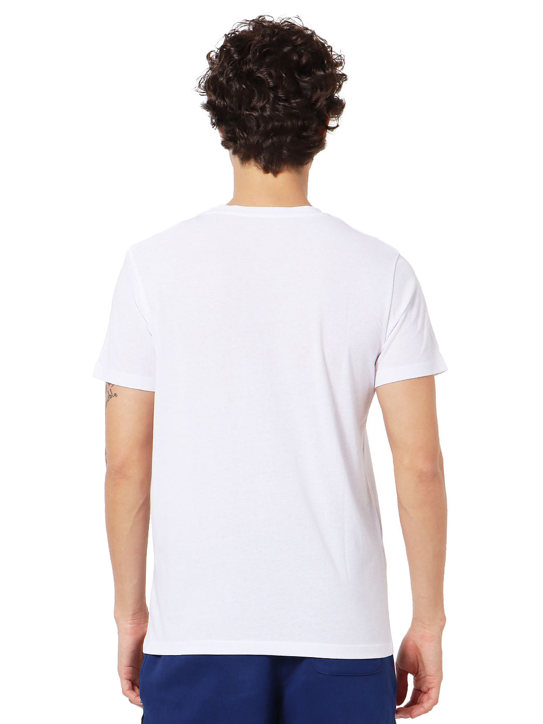 White Text Print Crew Neck T-shirt