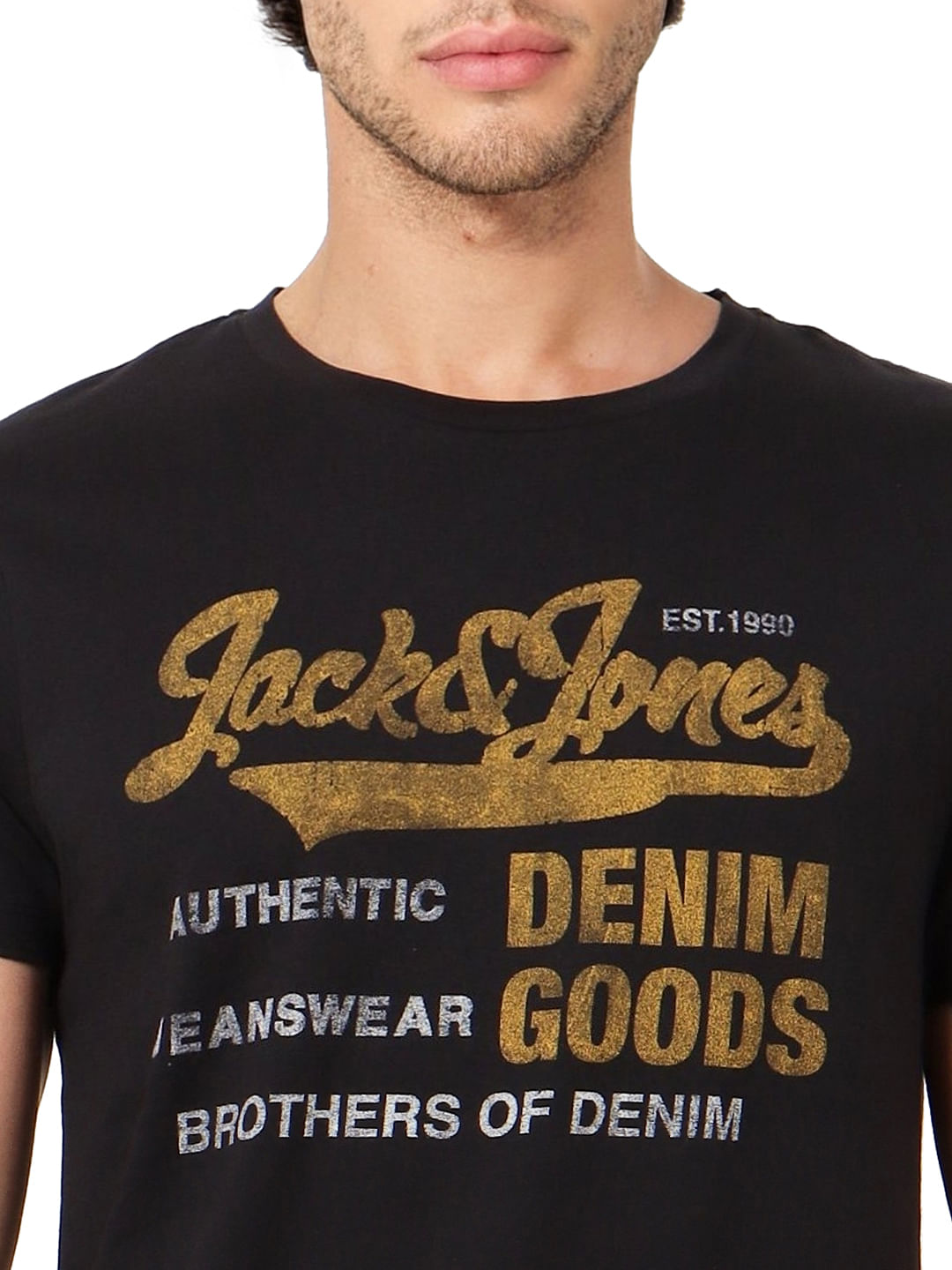 Black Logo Print Crew Neck T-shirt