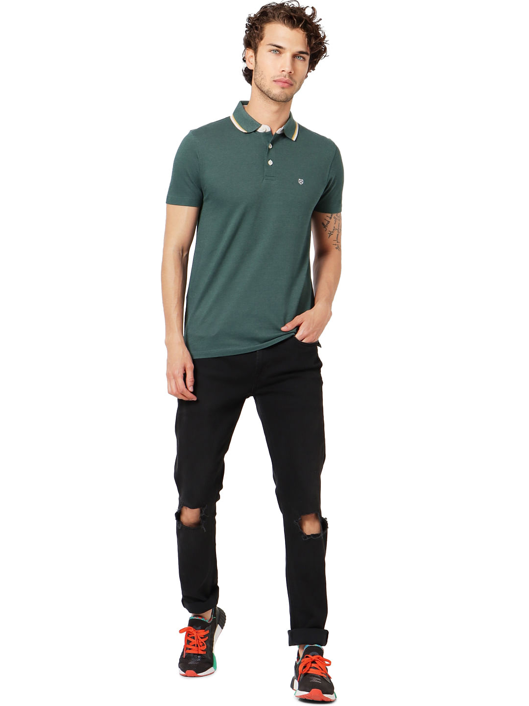 Green Polo Neck T-shirt