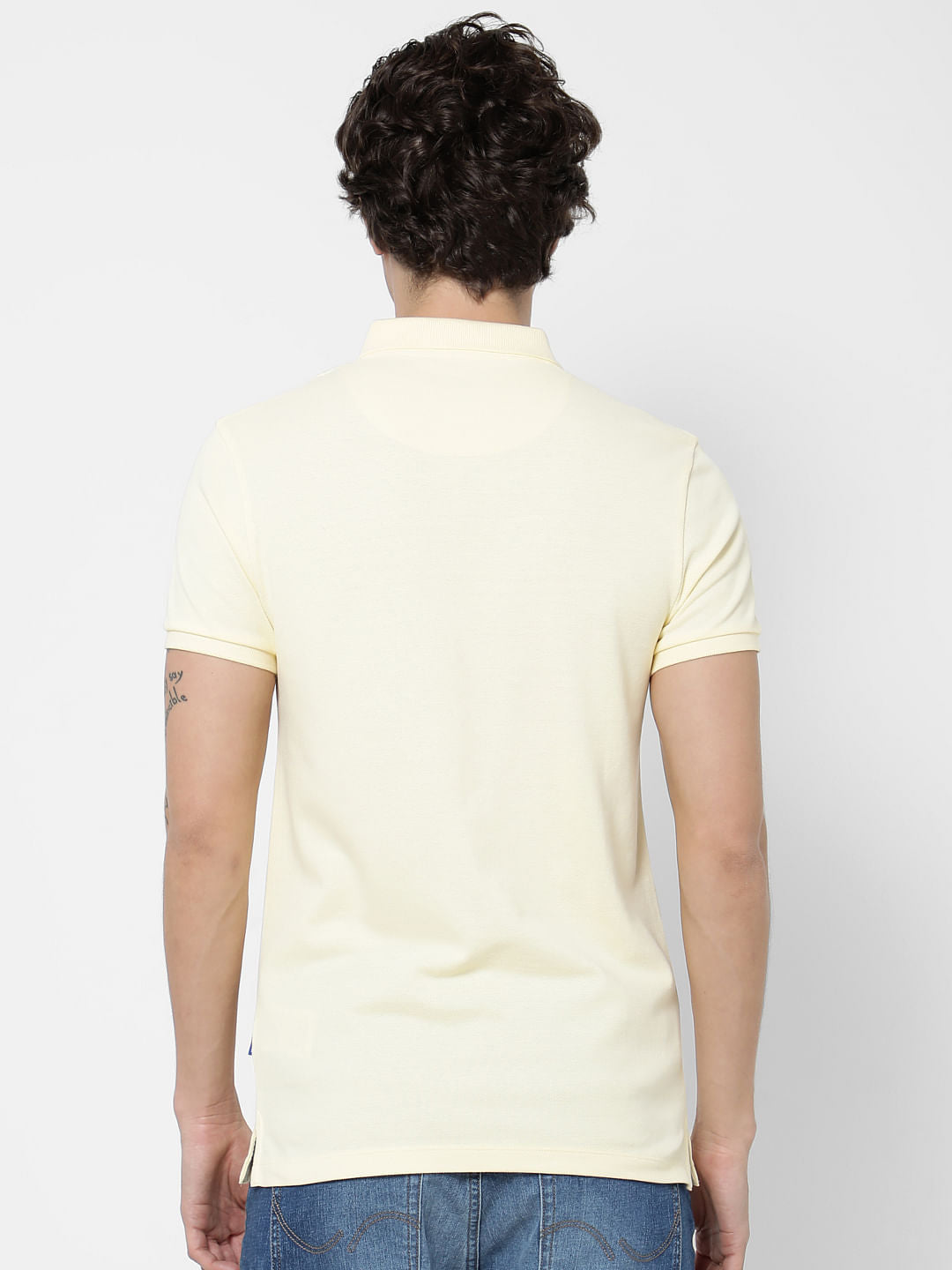 Light Yellow Polo Neck T-shirt