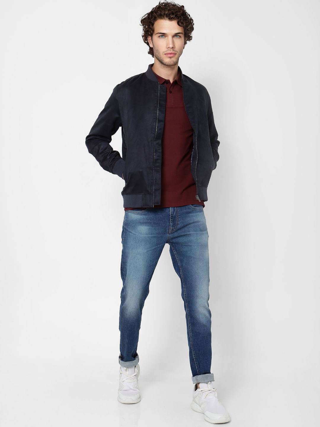 Maroon Polo Neck T-shirt - S