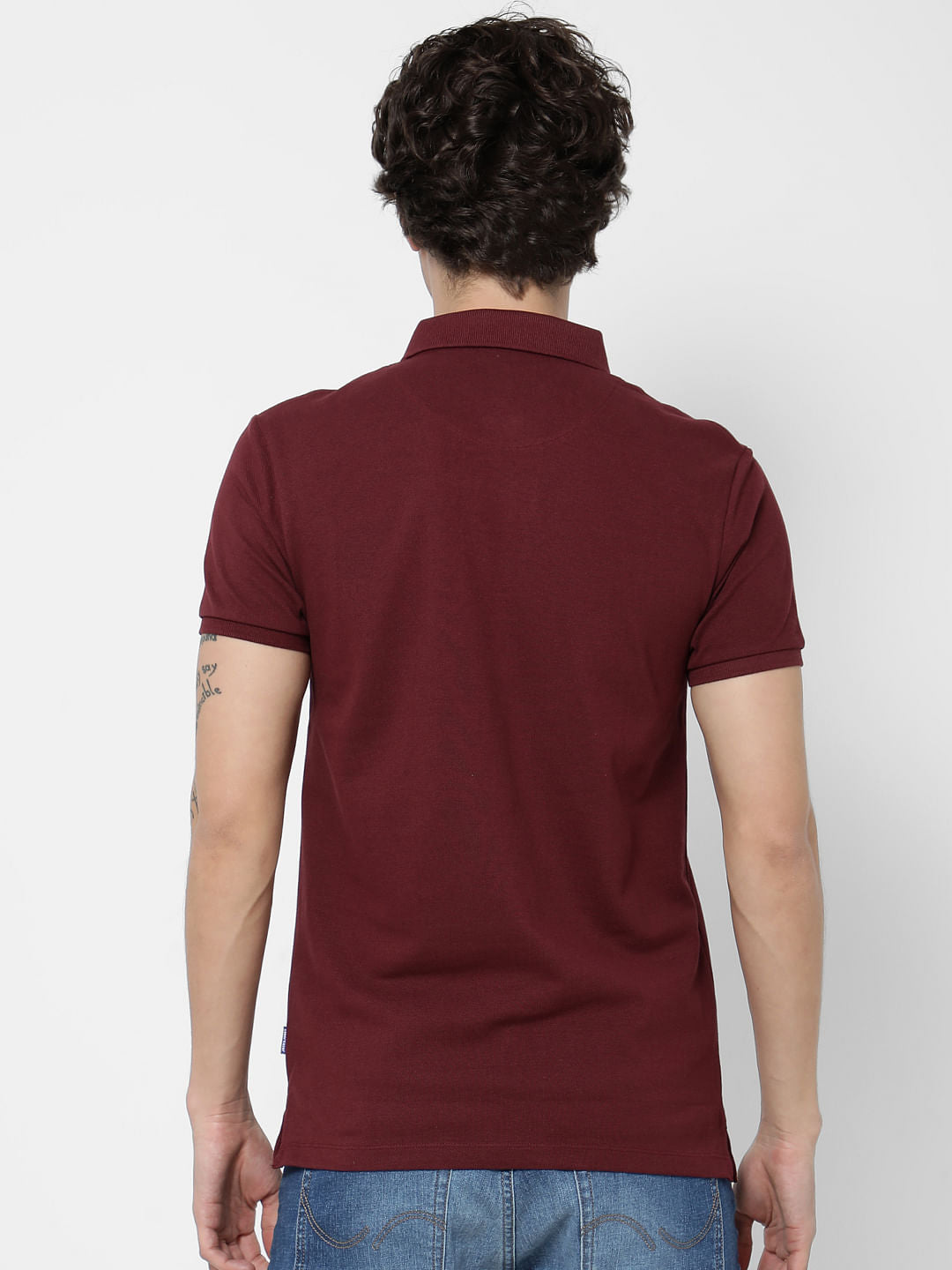 Maroon Polo Neck T-shirt