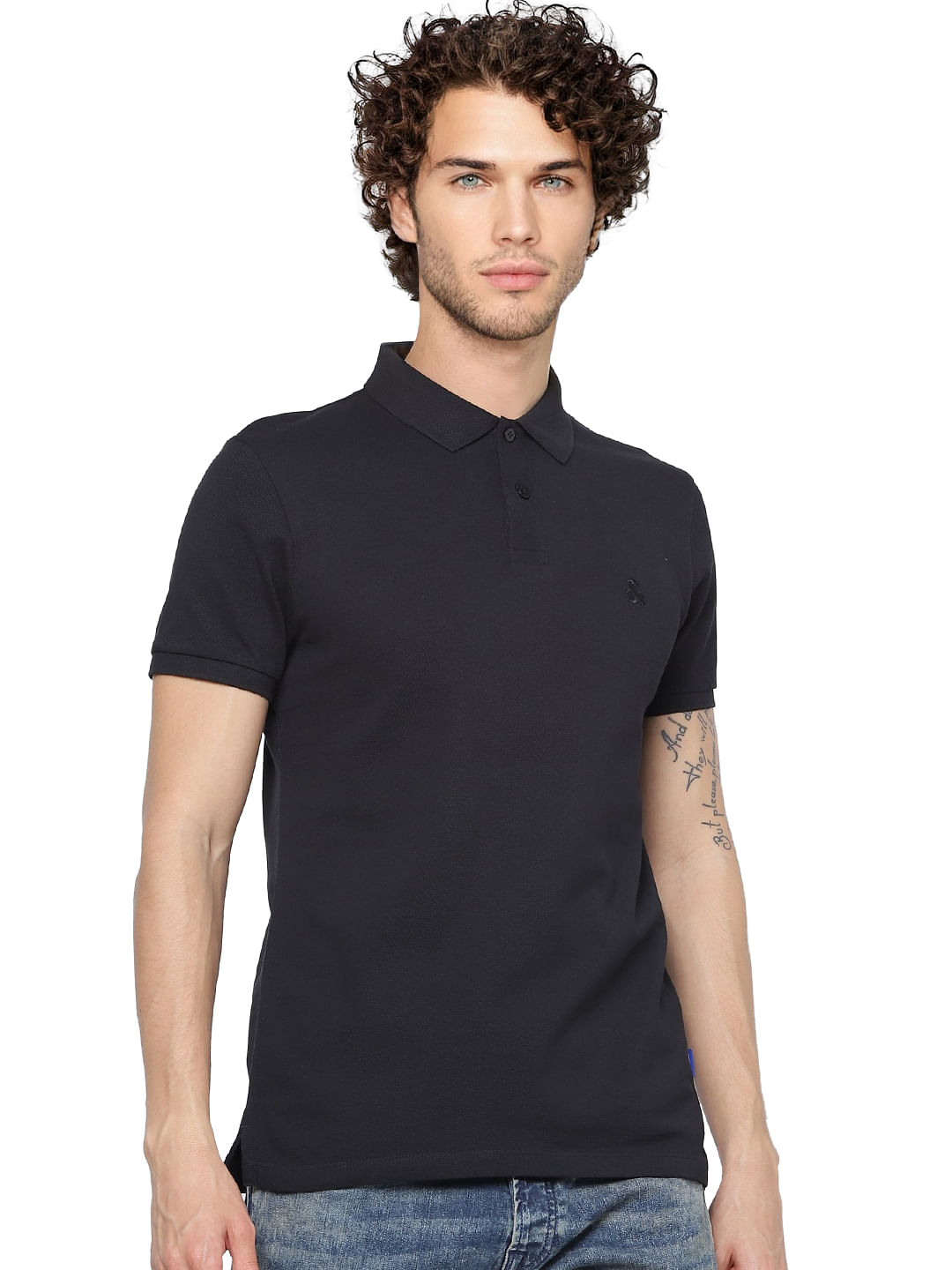 Black Polo Neck T-shirt