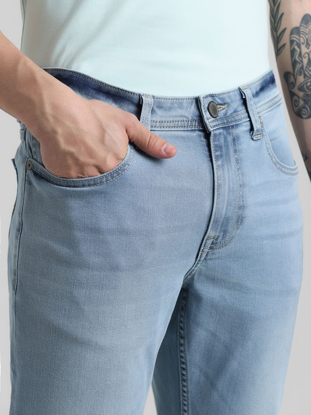 Light Blue Low Rise Glenn Slim Fit Jeans