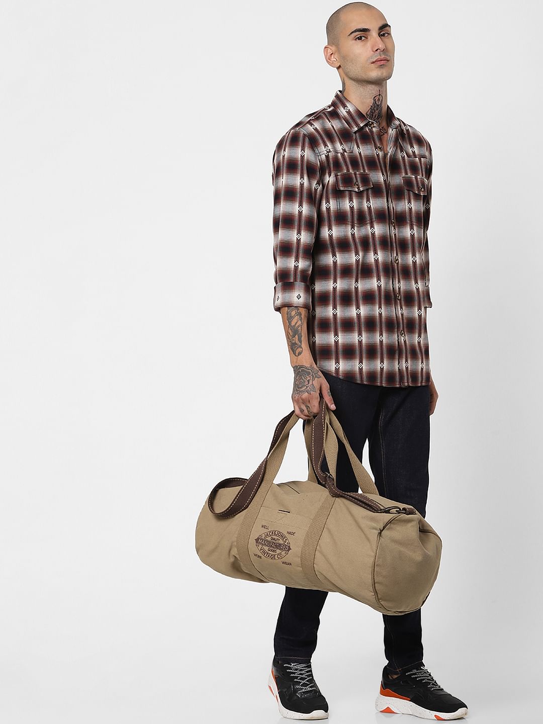 Red Check Full Sleeves Shirt - S