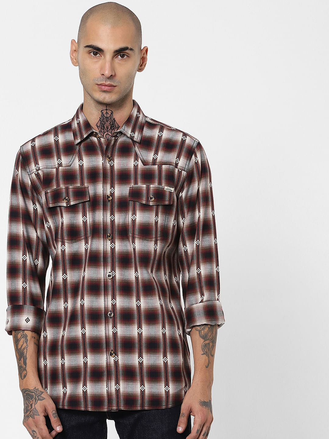 Red Check Full Sleeves Shirt