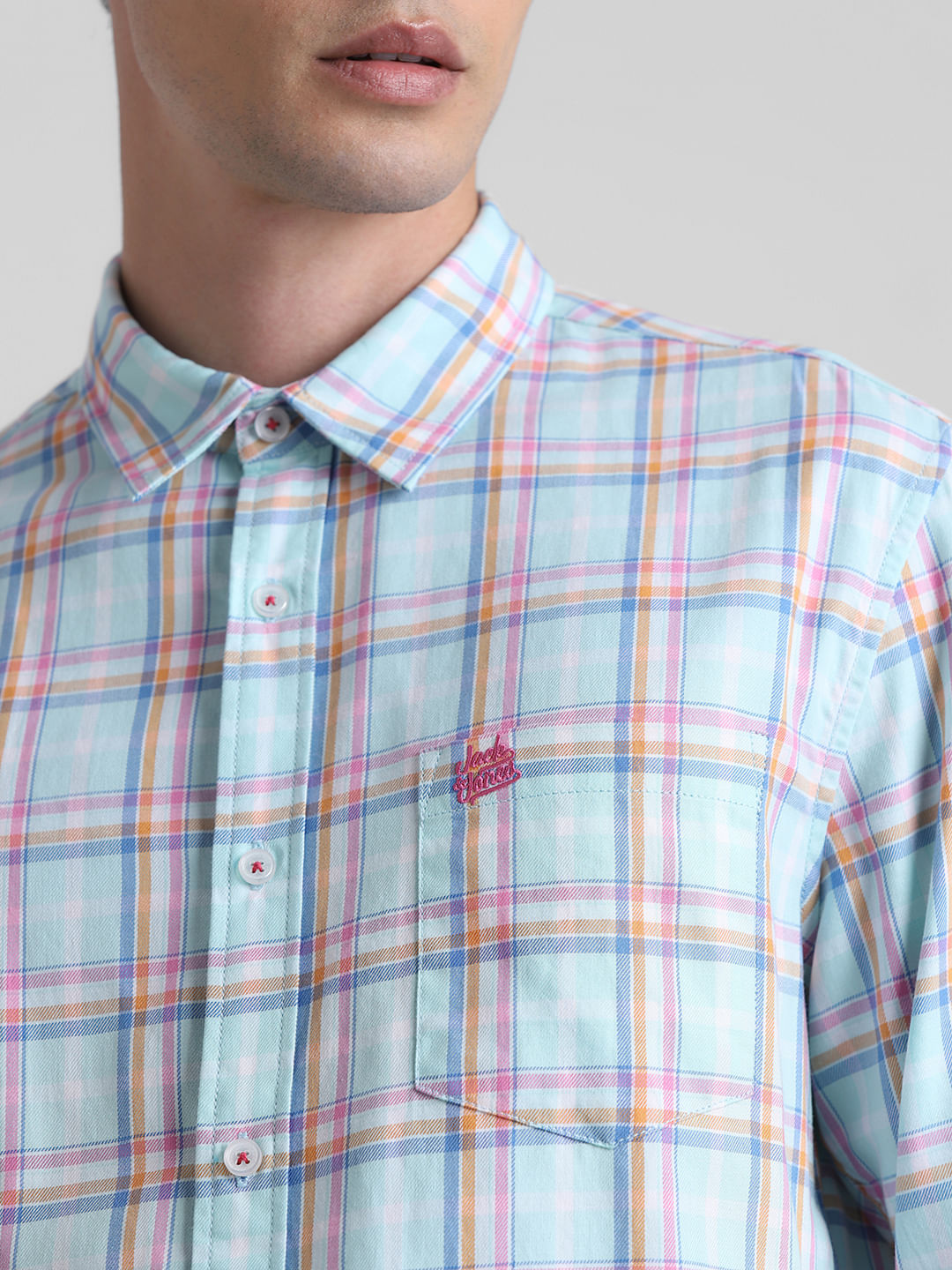 Light Blue Check Full Sleeves Shirt