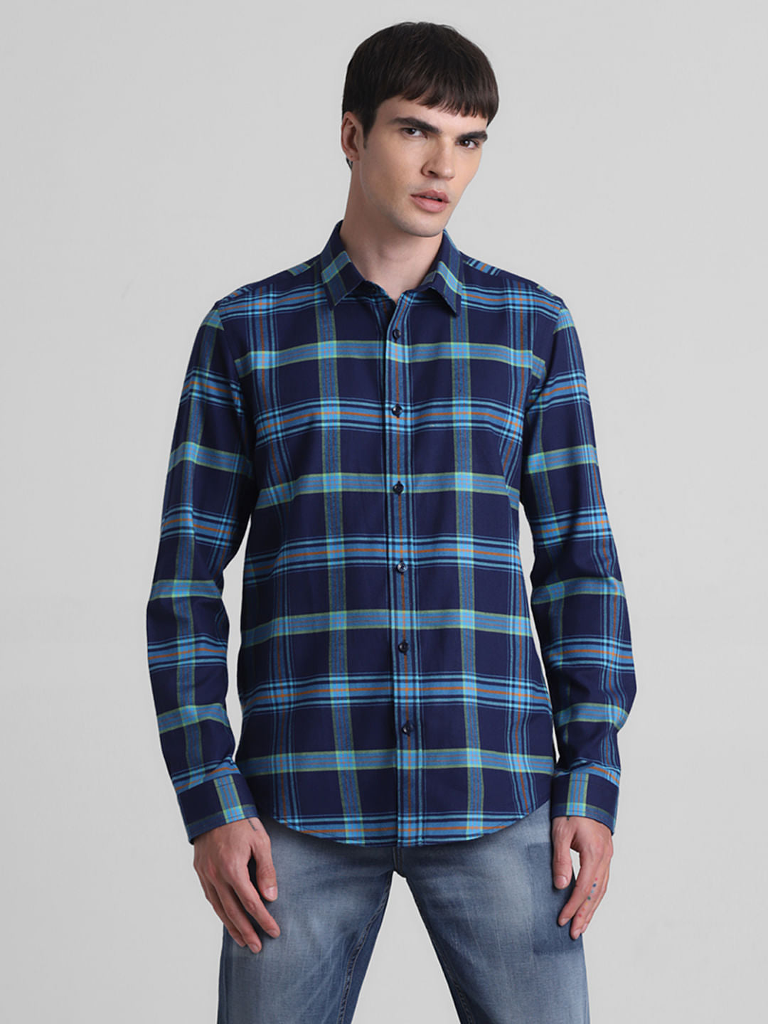 Blue Check Full Sleeves Shirt