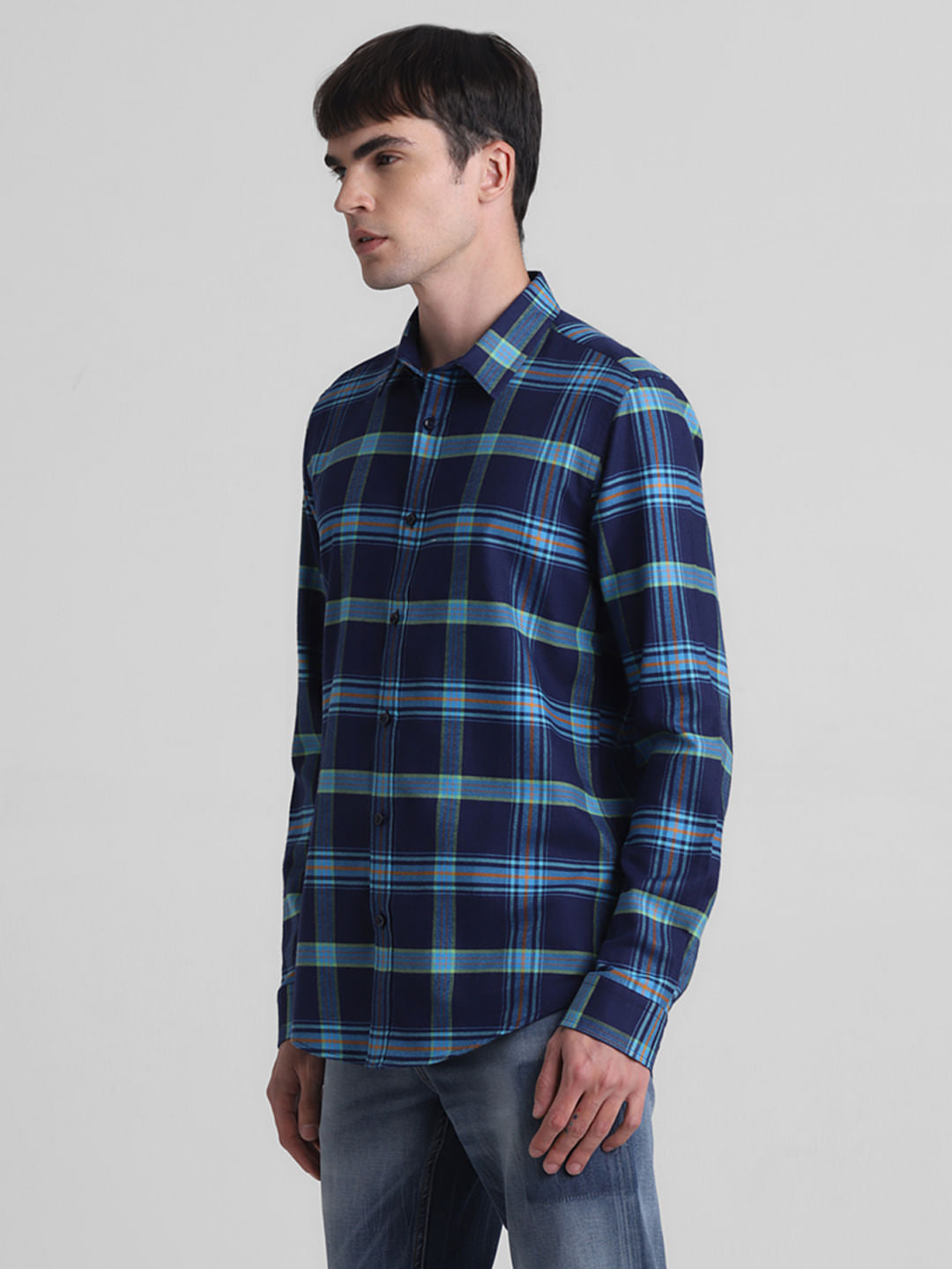 Blue Check Full Sleeves Shirt