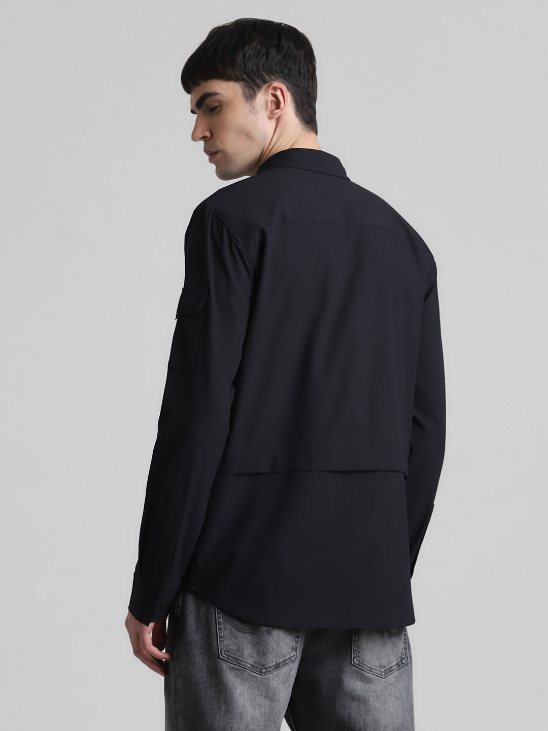 Black Oversized Pocket Shirt