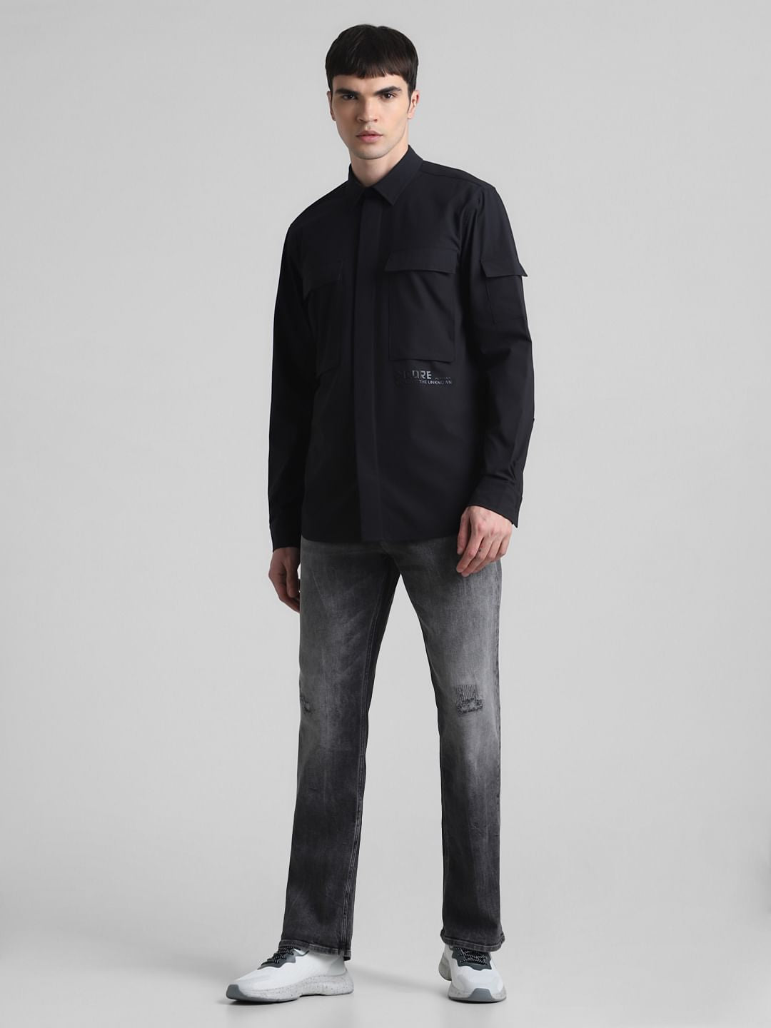 Black Oversized Pocket Shirt