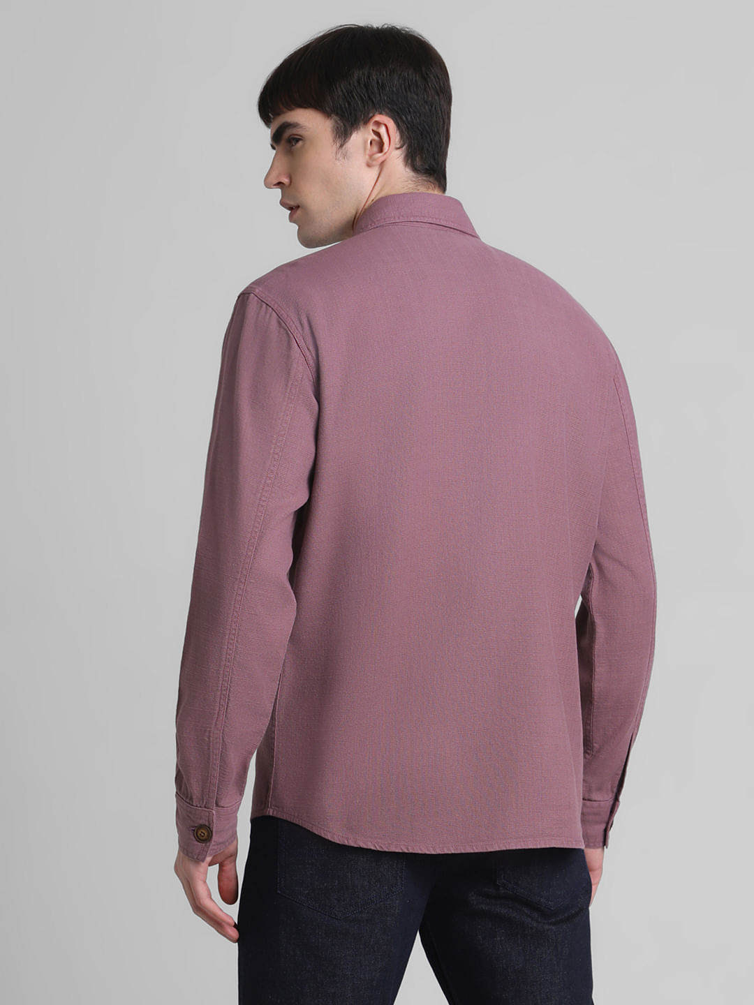 Pink Cotton Oversized Full Sleeves Shirt