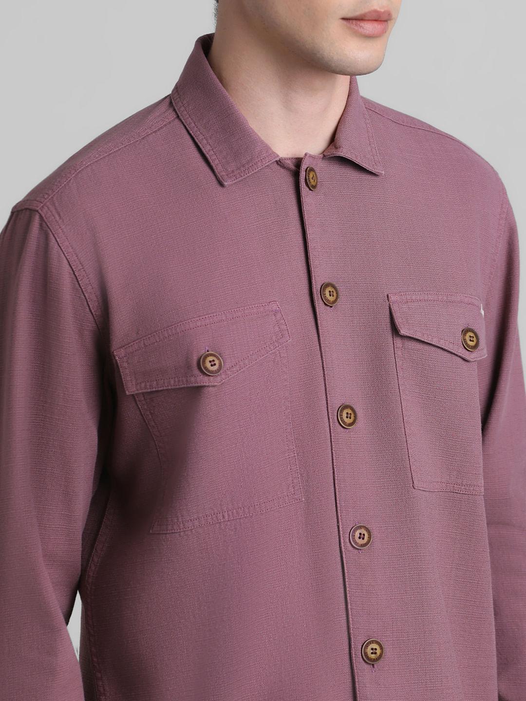 Pink Cotton Oversized Full Sleeves Shirt