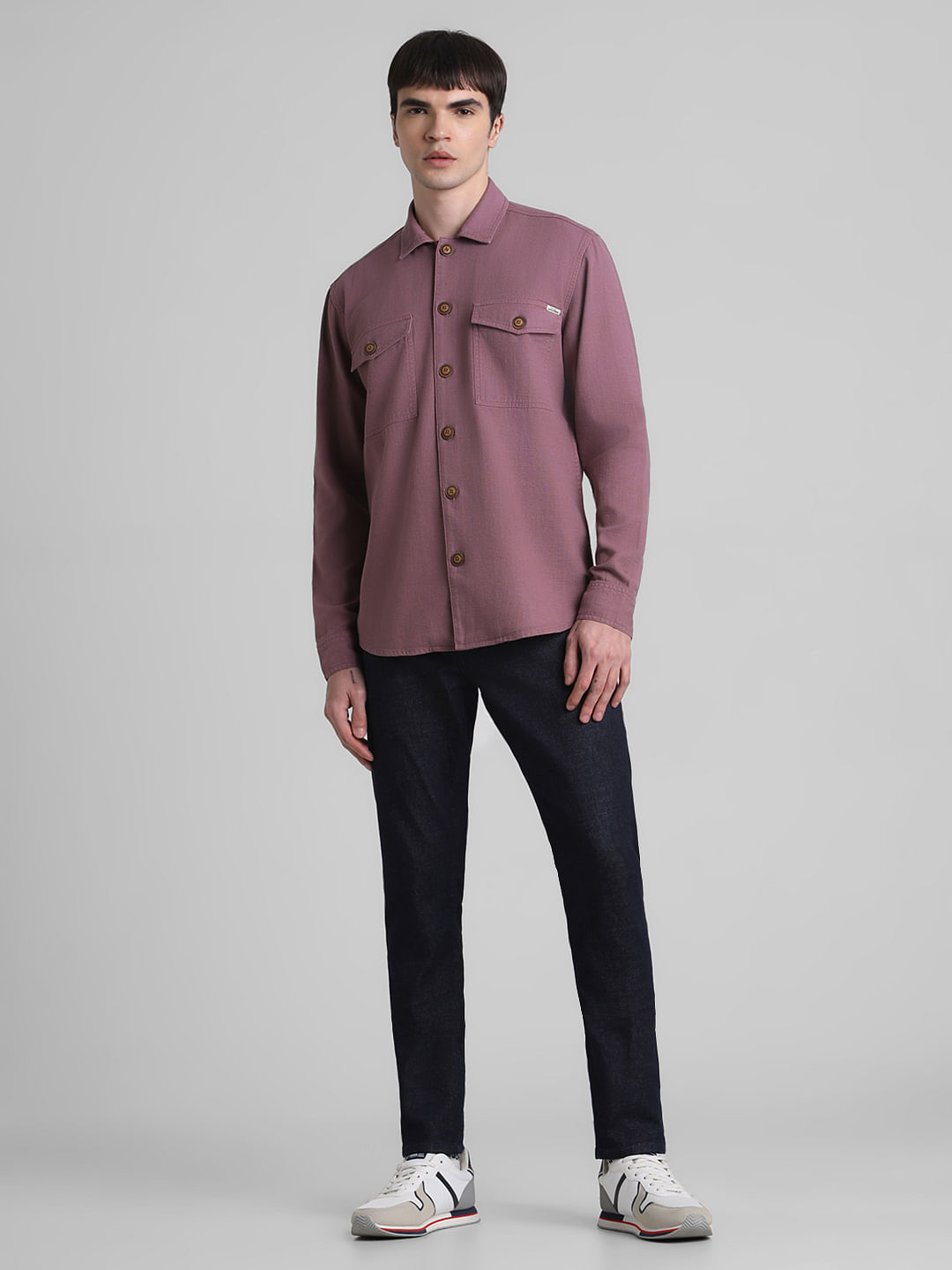 Pink Cotton Oversized Full Sleeves Shirt
