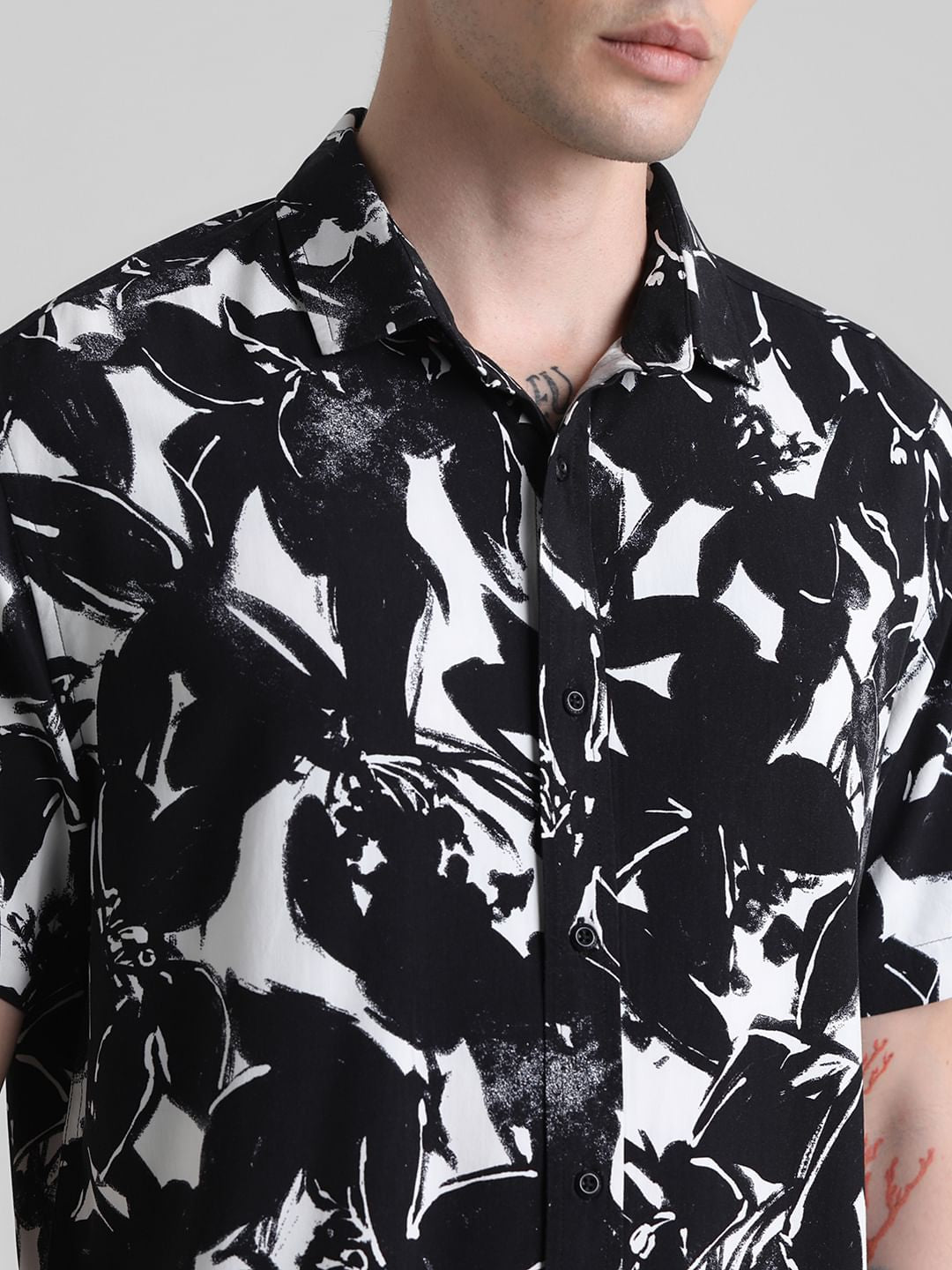 Black Monochrome Print Shirt