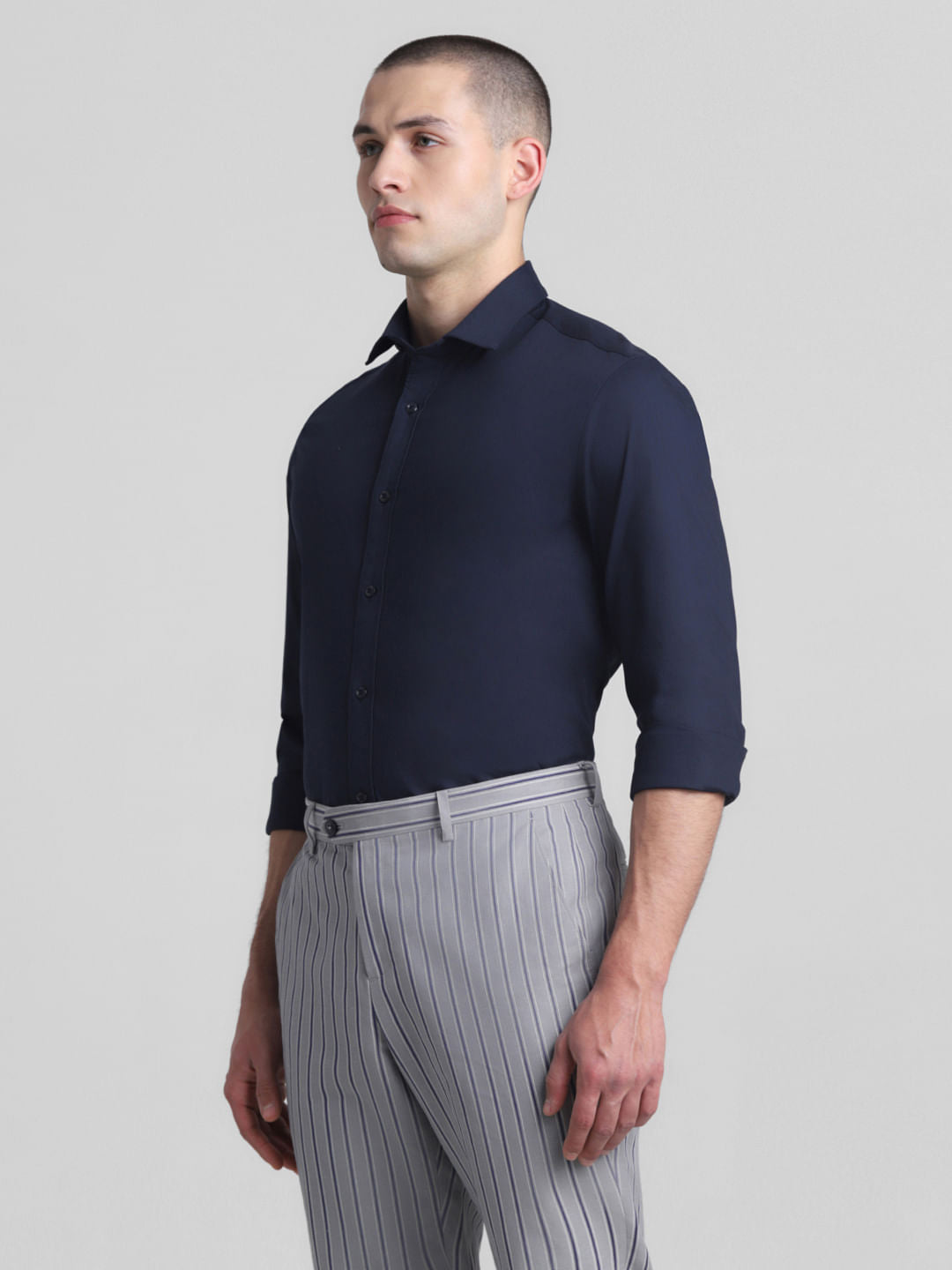 Navy Blue Full Sleeves Shirt