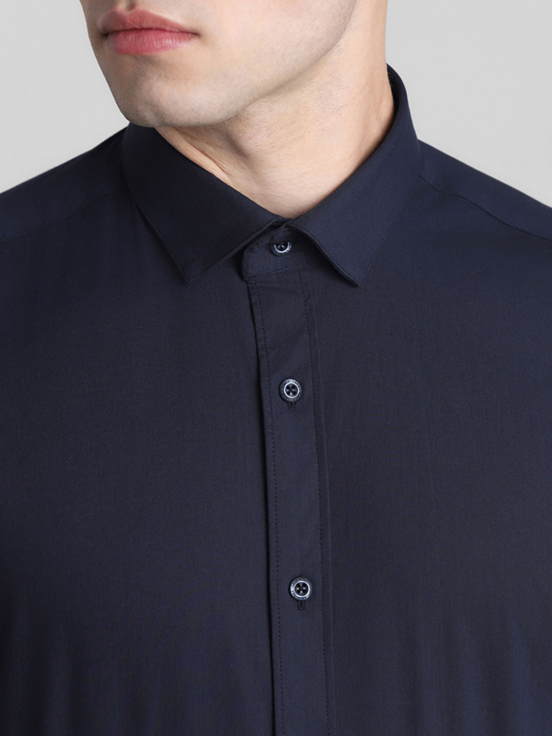 Navy Blue Full Sleeves Shirt