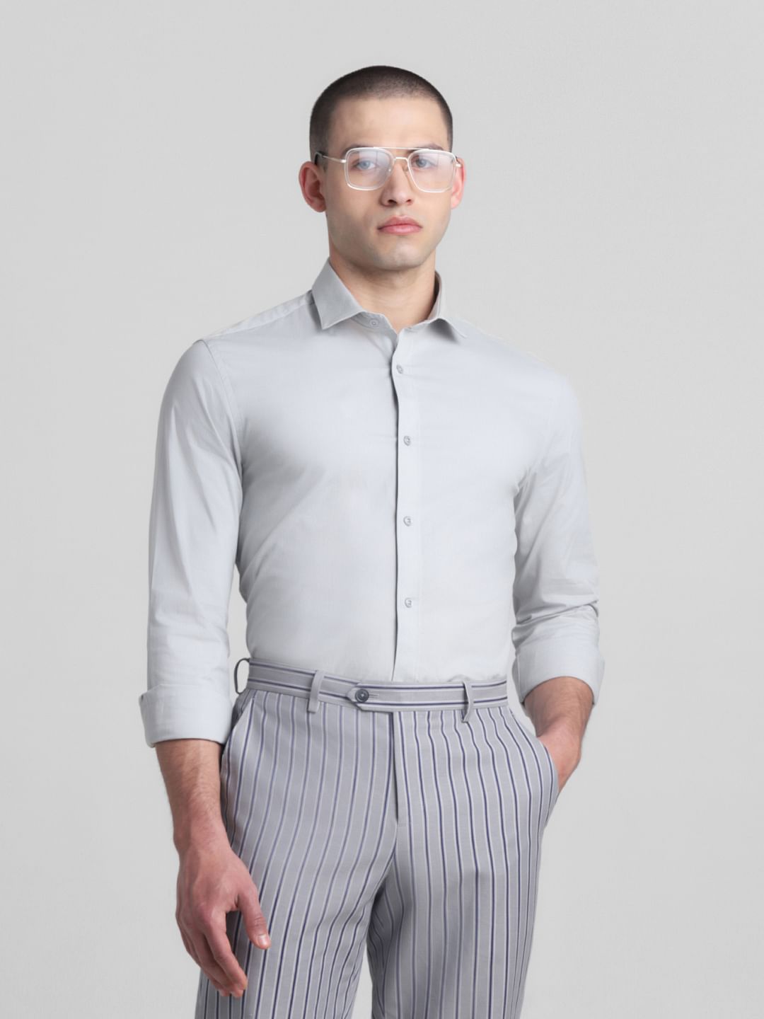 Light Blue Full Sleeves Formal Shirt - S
