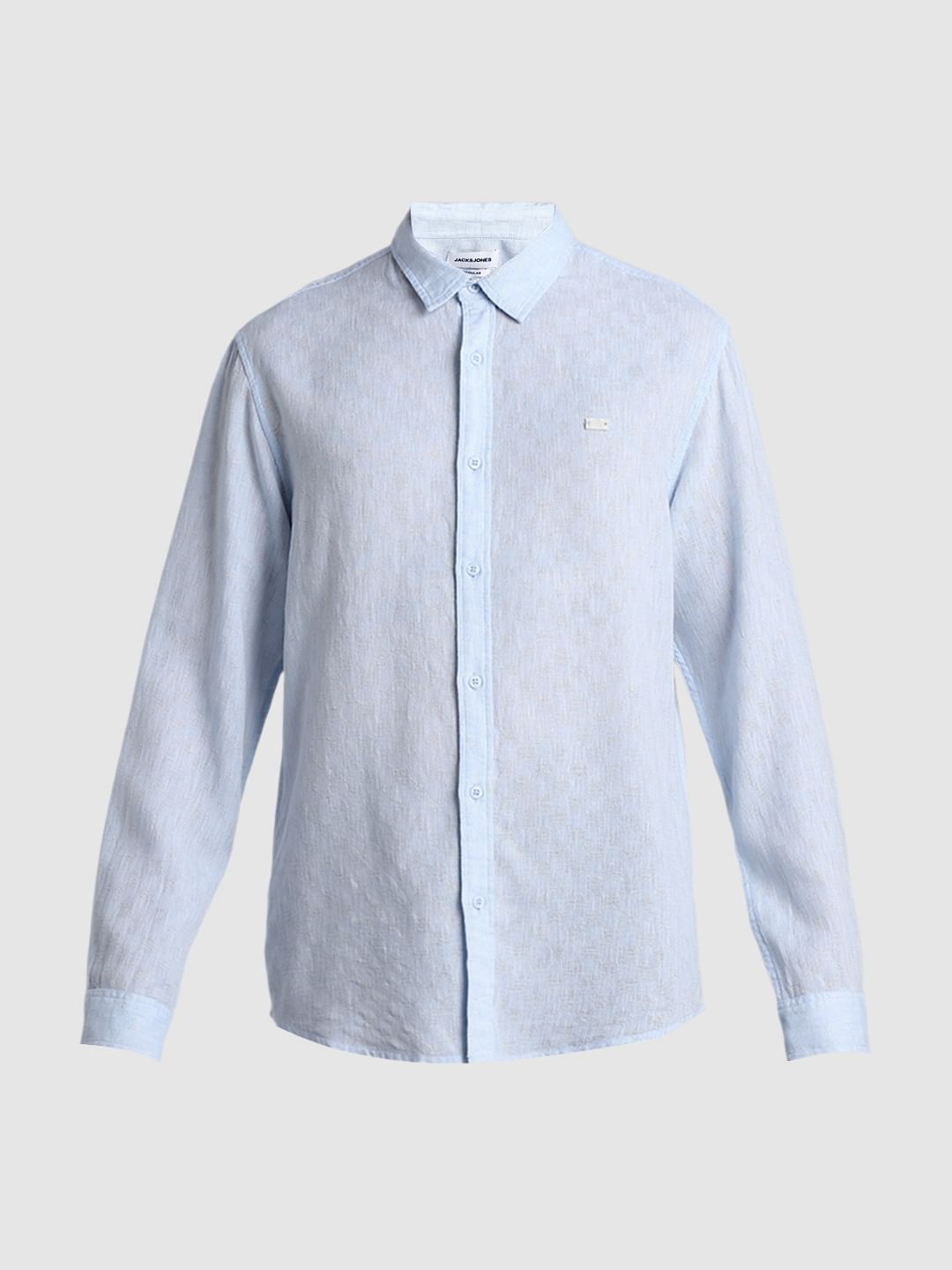 Light Blue Linen Full Sleeves Shirt