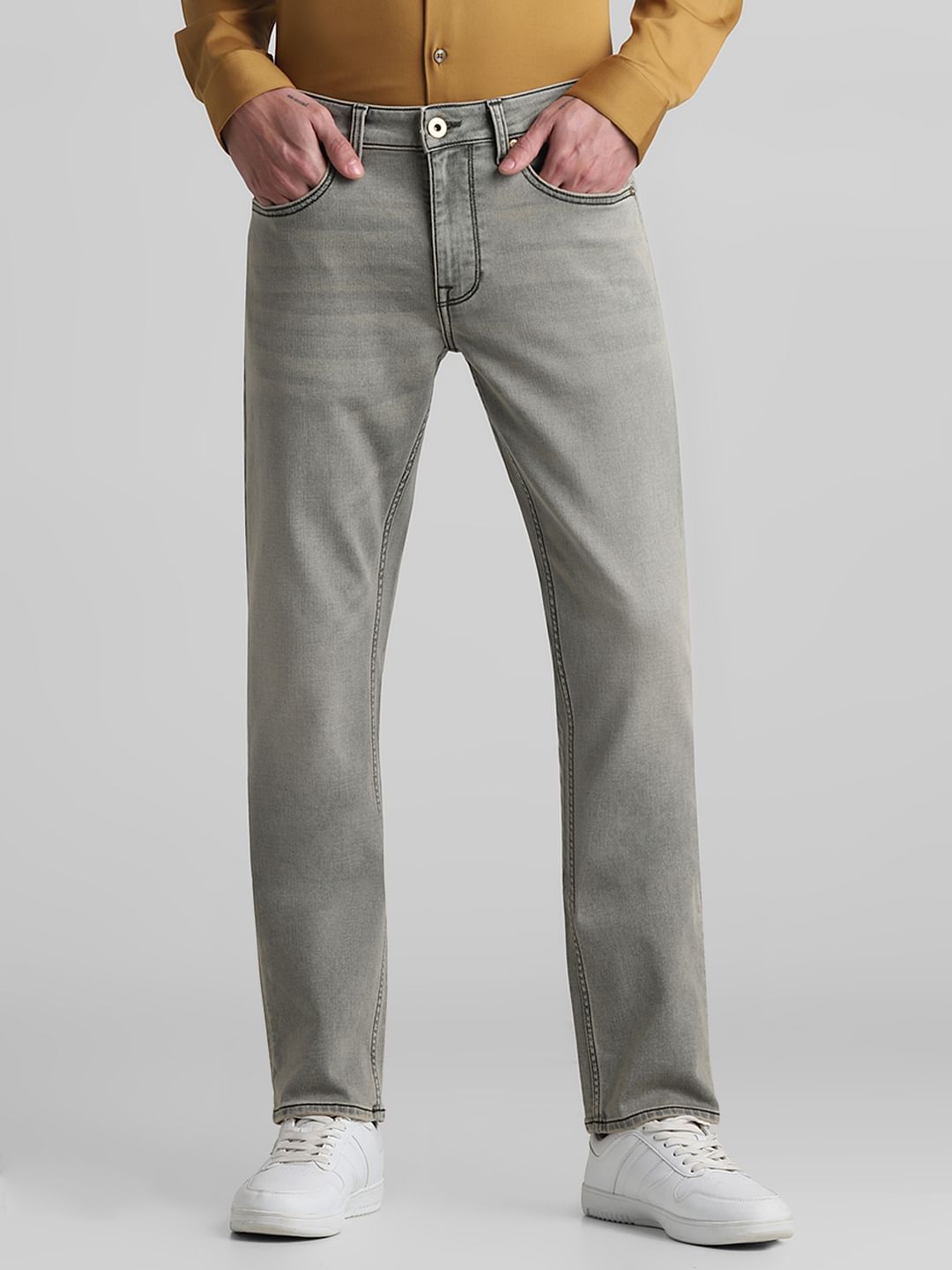 Green Mid Rise Clark Regular Fit Jeans - 28/30