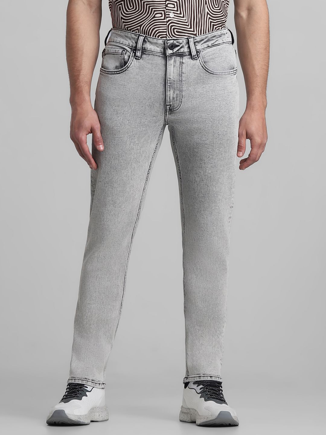 Grey Low Rise Tim Anti Fit Jeans - 28/30