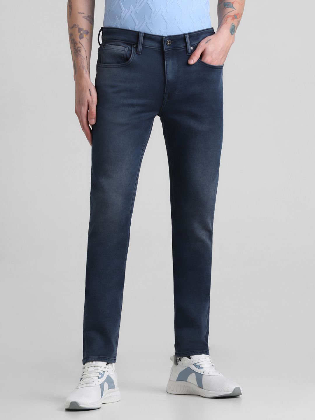 Dark Blue Low Rise Liam Skinny Jeans - 28/30