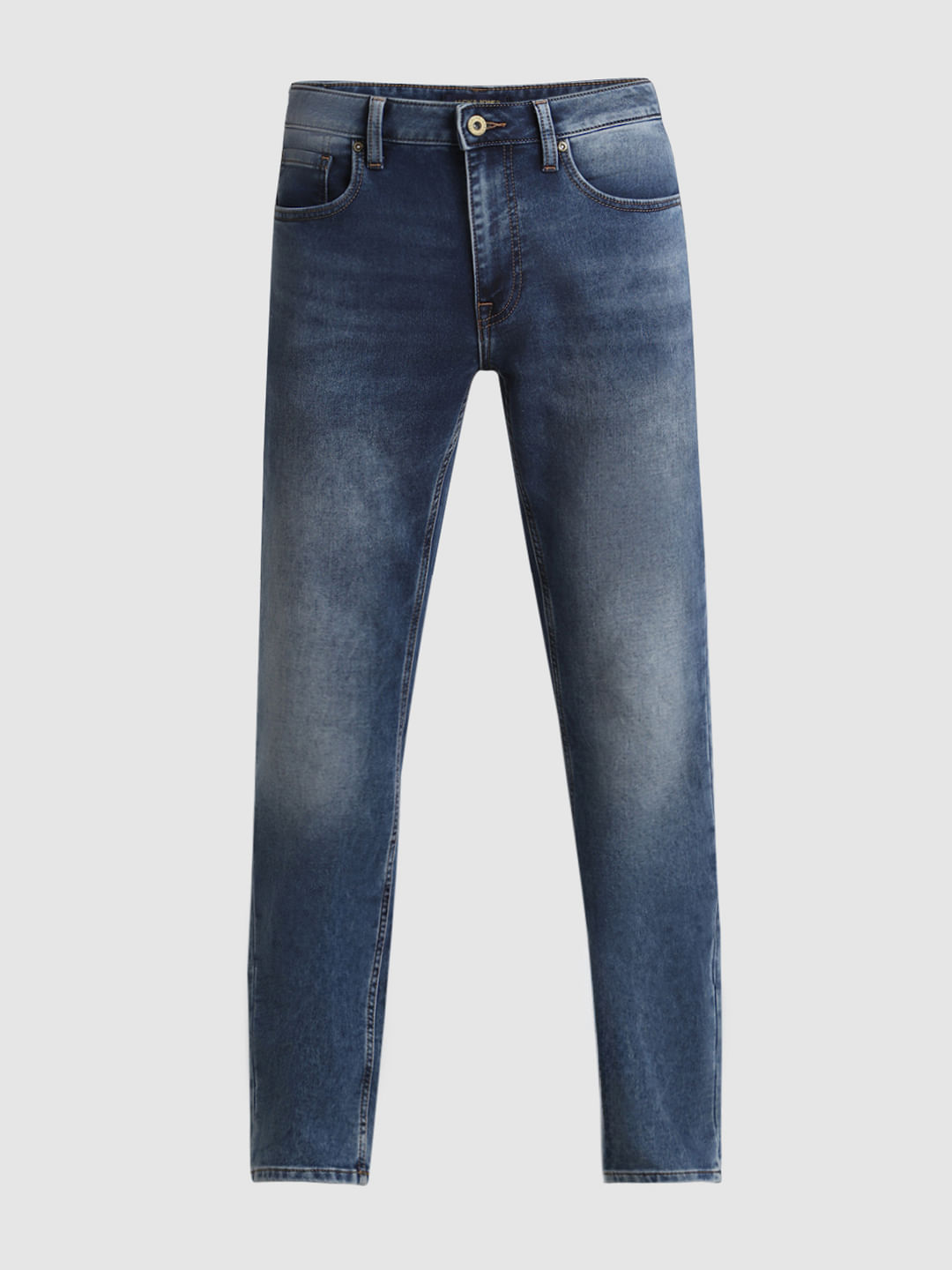 Blue Mid Rise Clark Regular Jeans