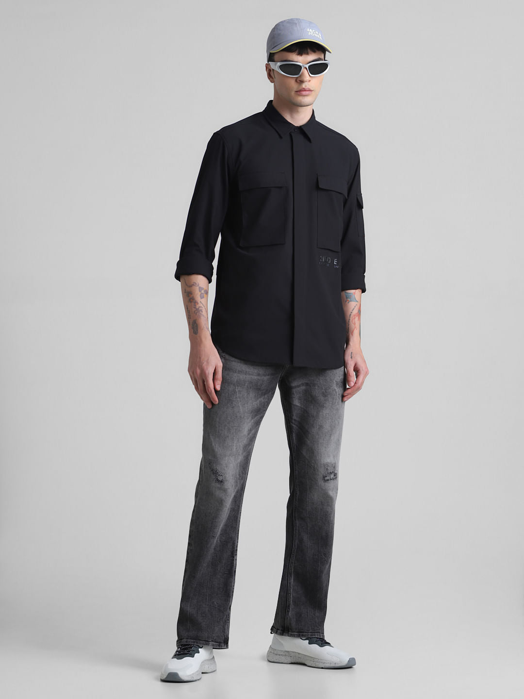 Grey High Rise Ray Bootcut Jeans