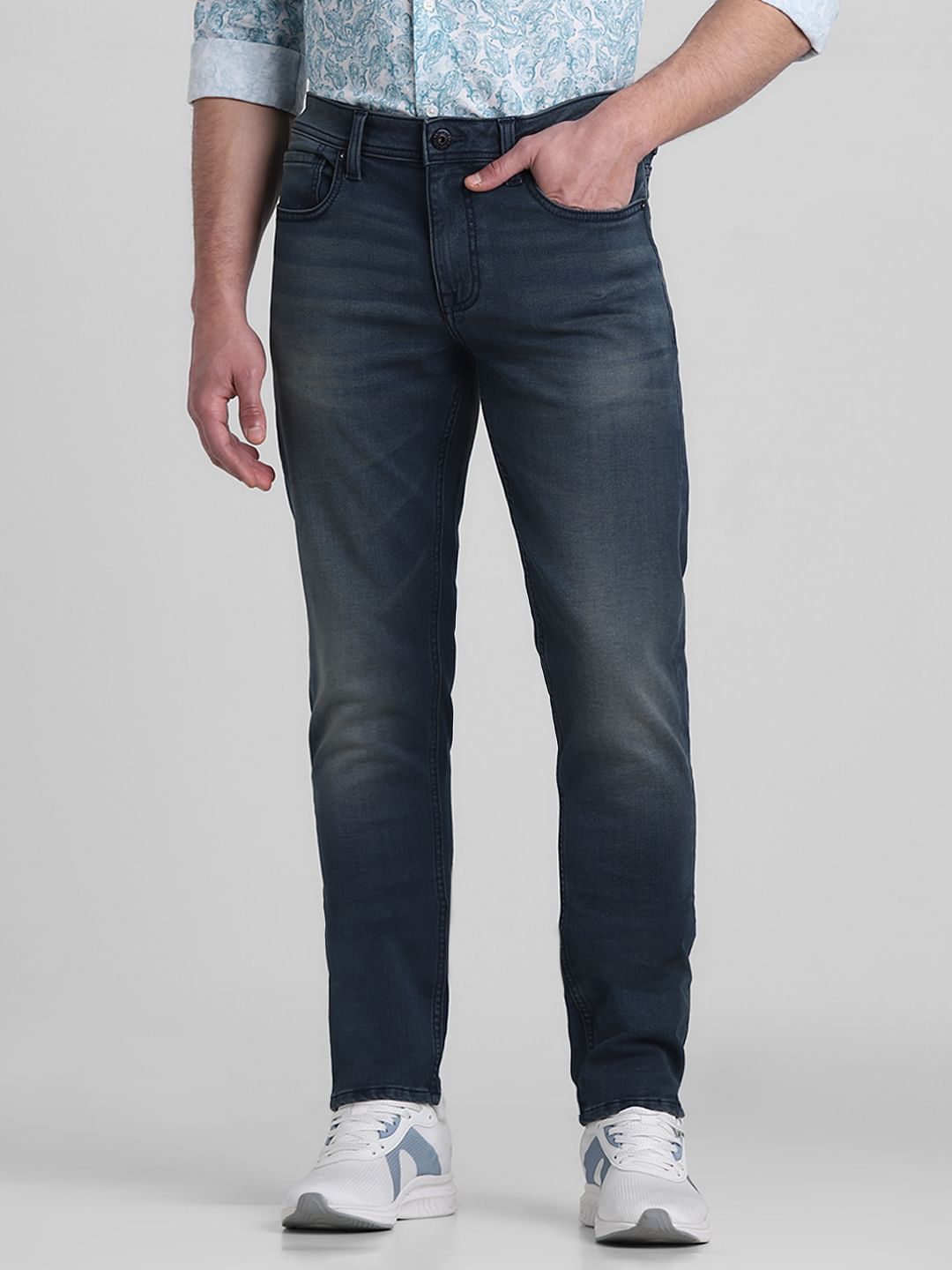 Dark Blue Low Rise Glenn Slim Fit Jeans - 28/30