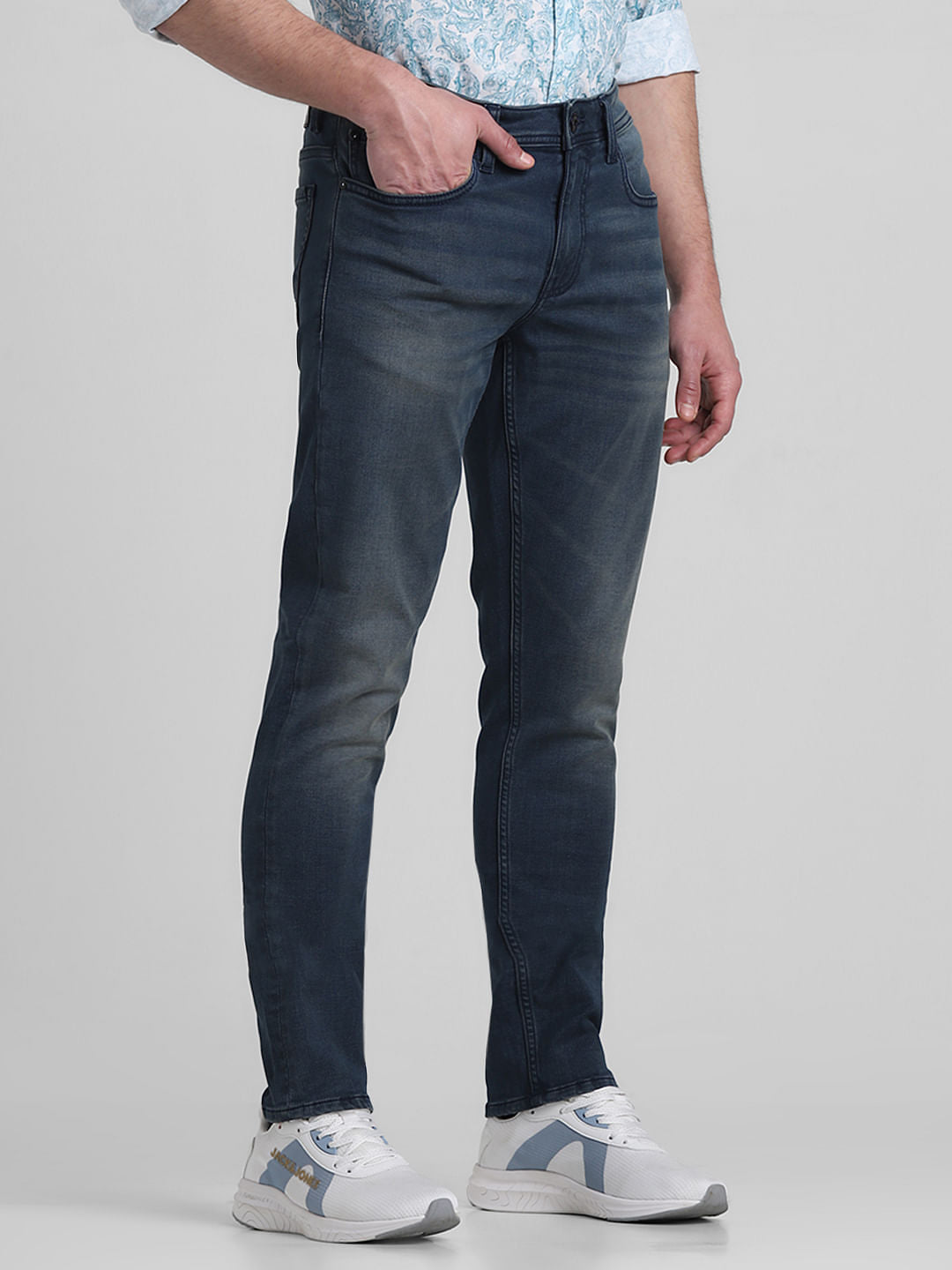 Dark Blue Low Rise Glenn Slim Fit Jeans