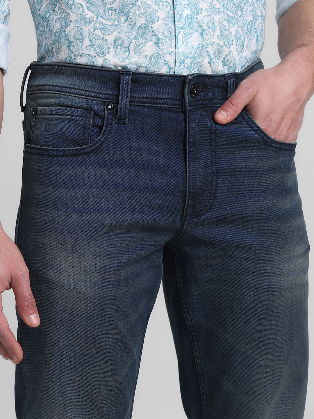 Dark Blue Low Rise Glenn Slim Fit Jeans