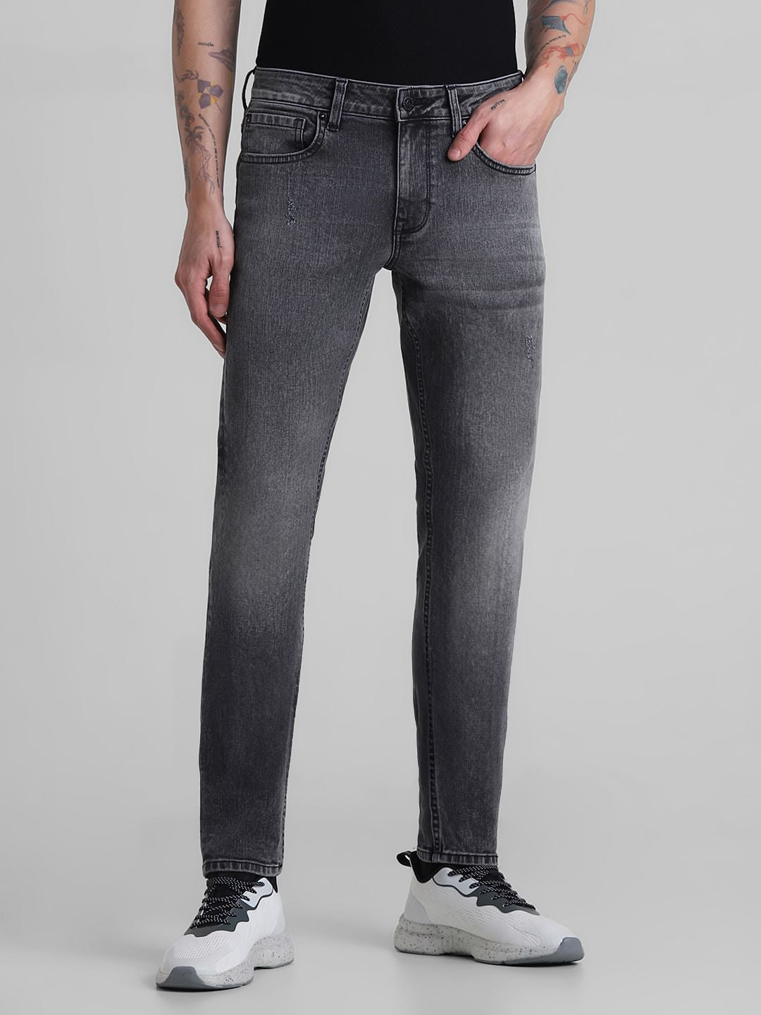 Black Low Rise Glenn Slim Fit Jeans