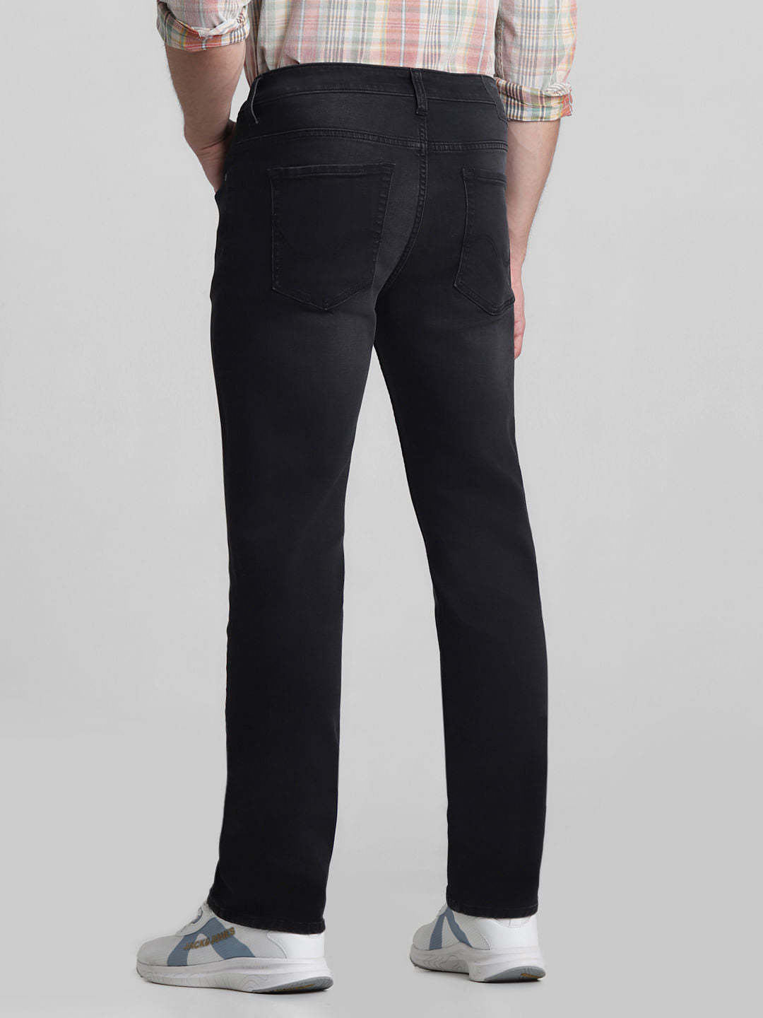 Black Mid Rise Clark Regular Fit Jeans