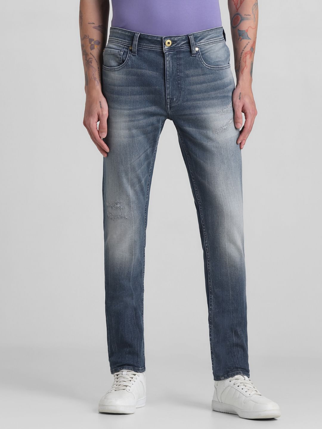 Grey Low Rise Liam Skinny Fit Jeans - 28/30