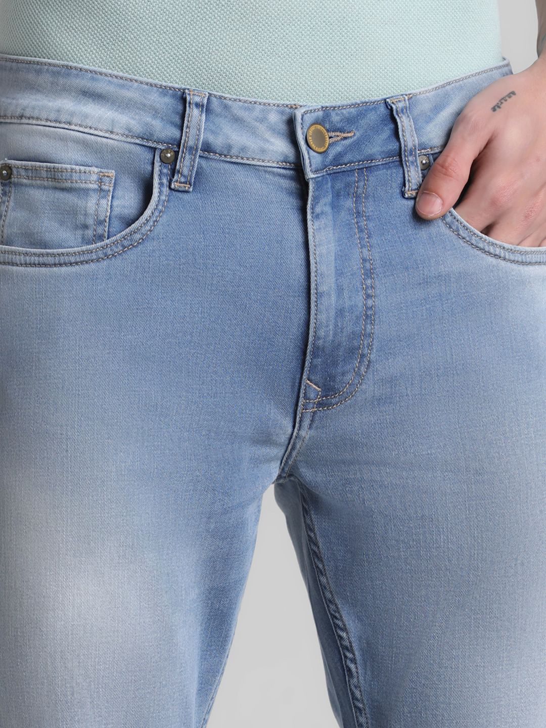 Light Blue Low Rise Liam Skinny Jeans