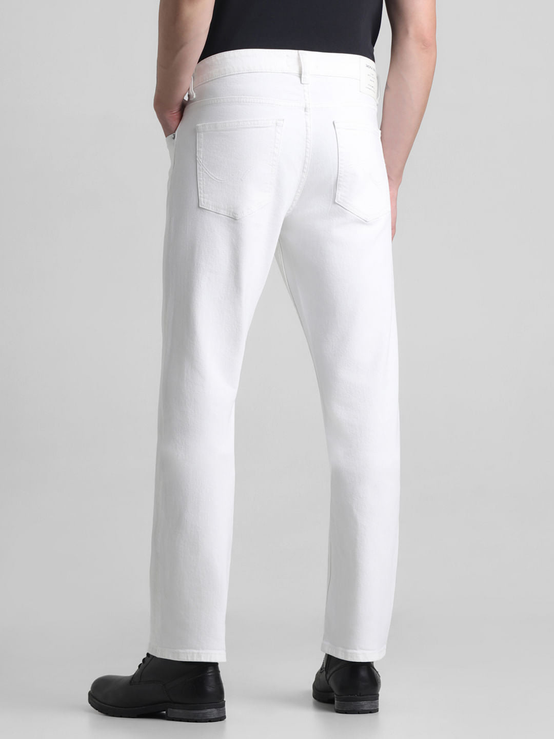 White Mid Rise Clark Regular Fit Jeans