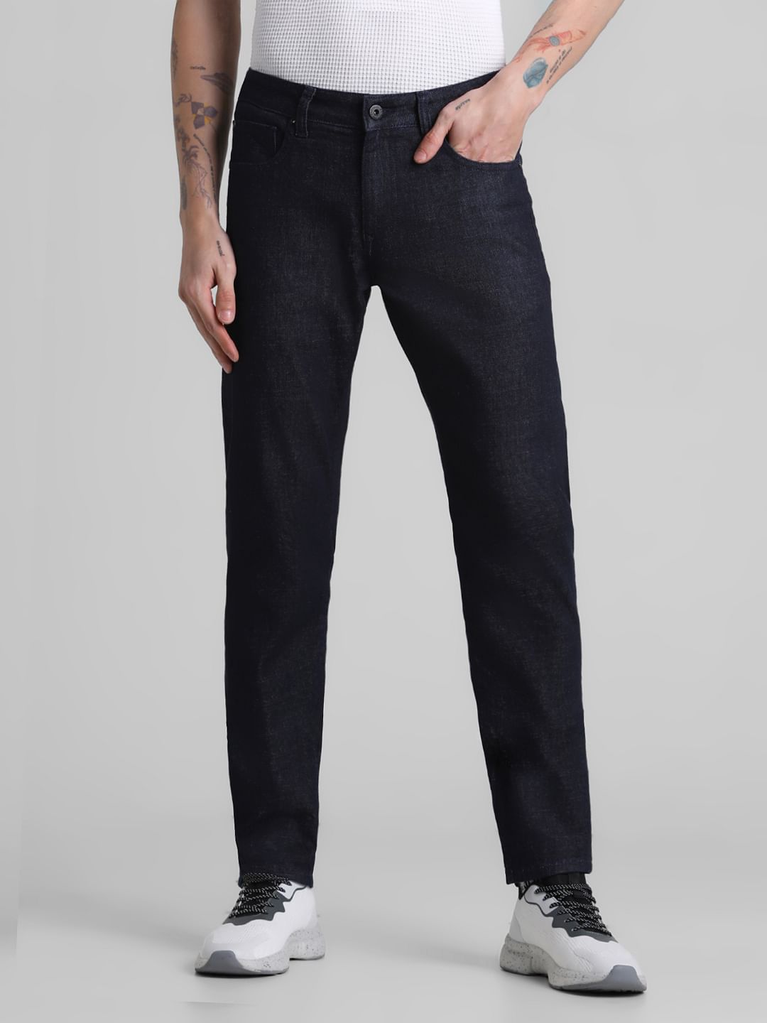 Dark Blue Low Rise Glenn Slim Fit Jeans - 28/30
