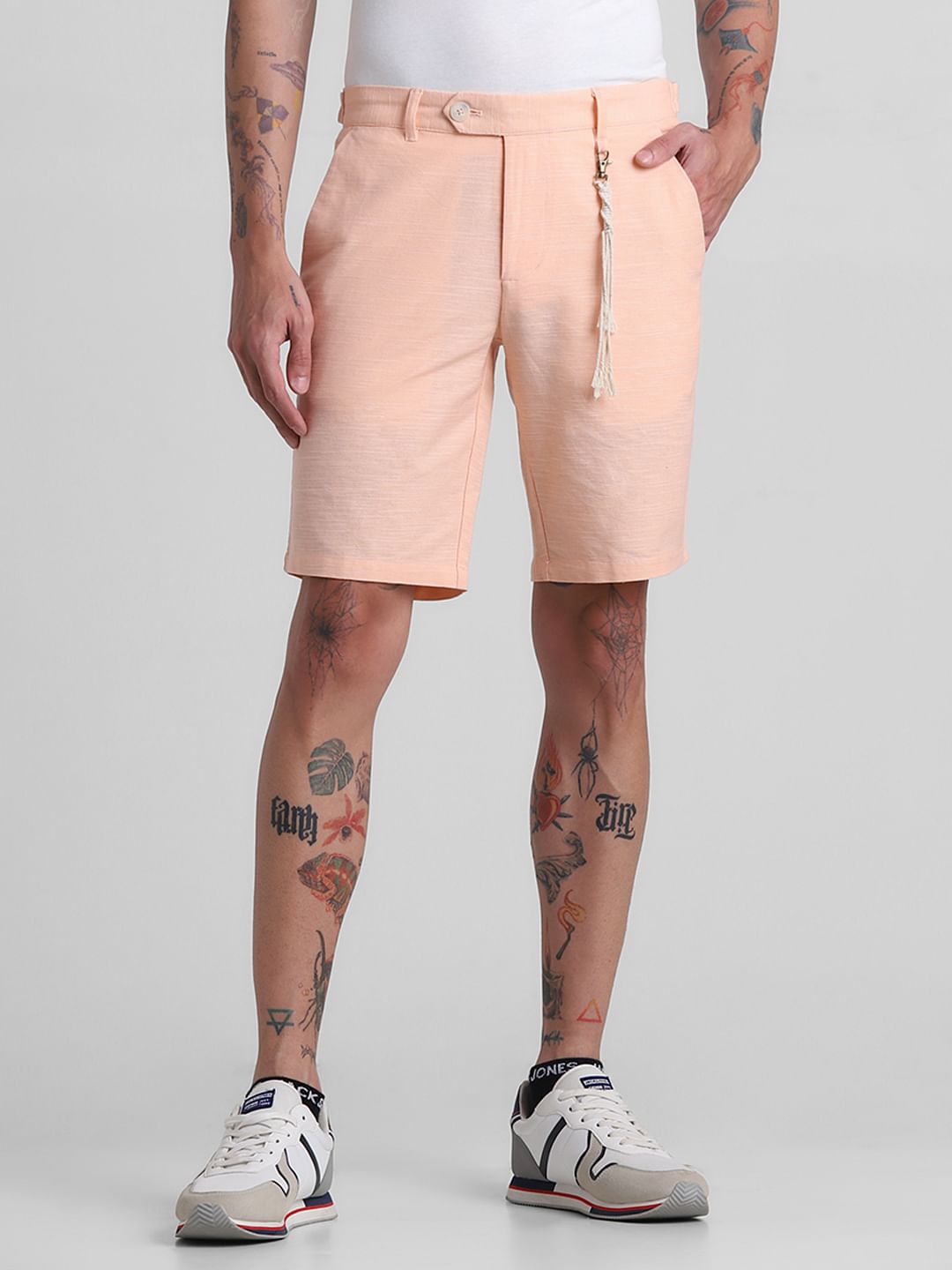 Coral Low Rise Linen Shorts - S