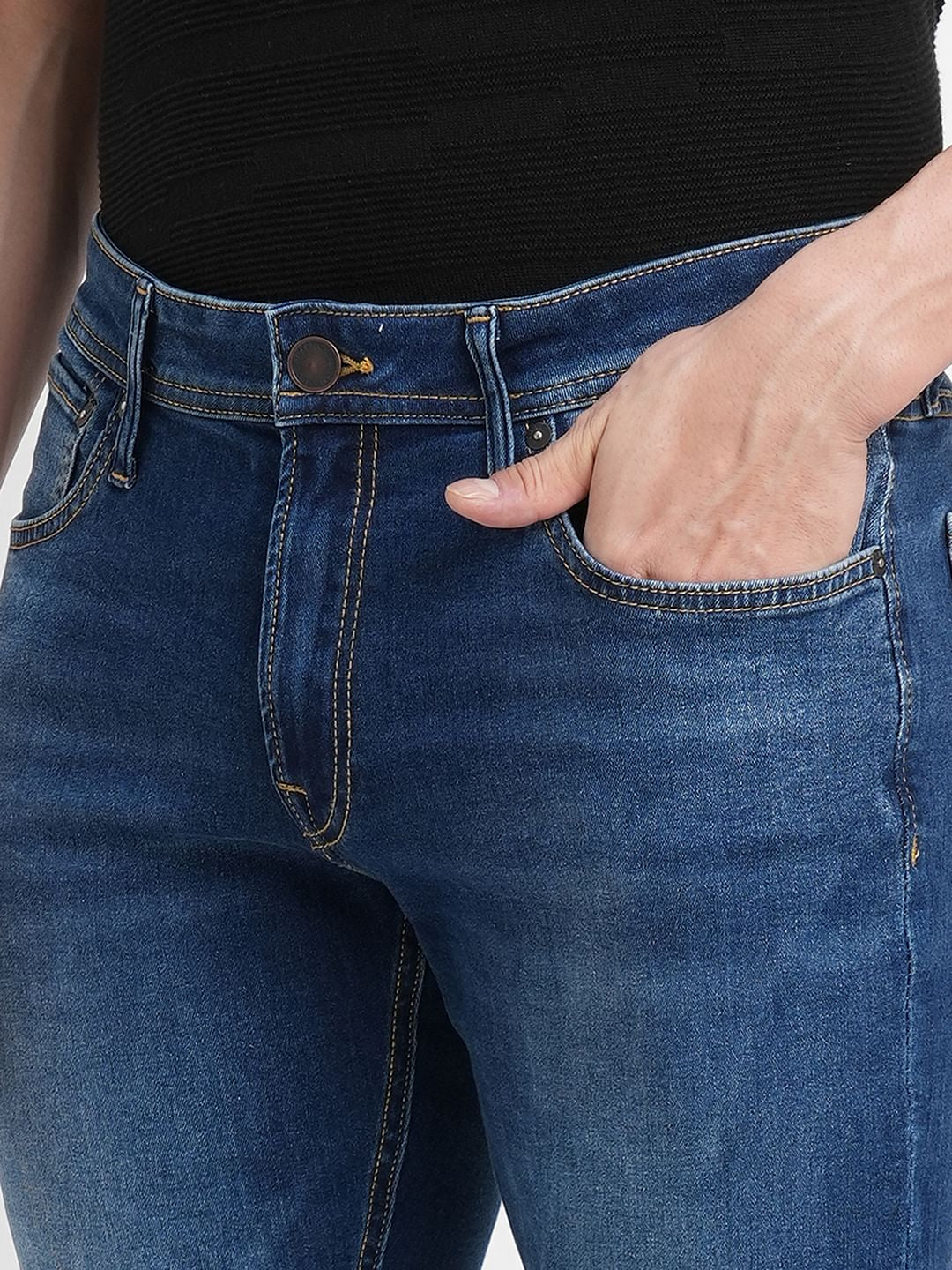 Dark Blue Low Rise Glenn Slim Fit Jeans
