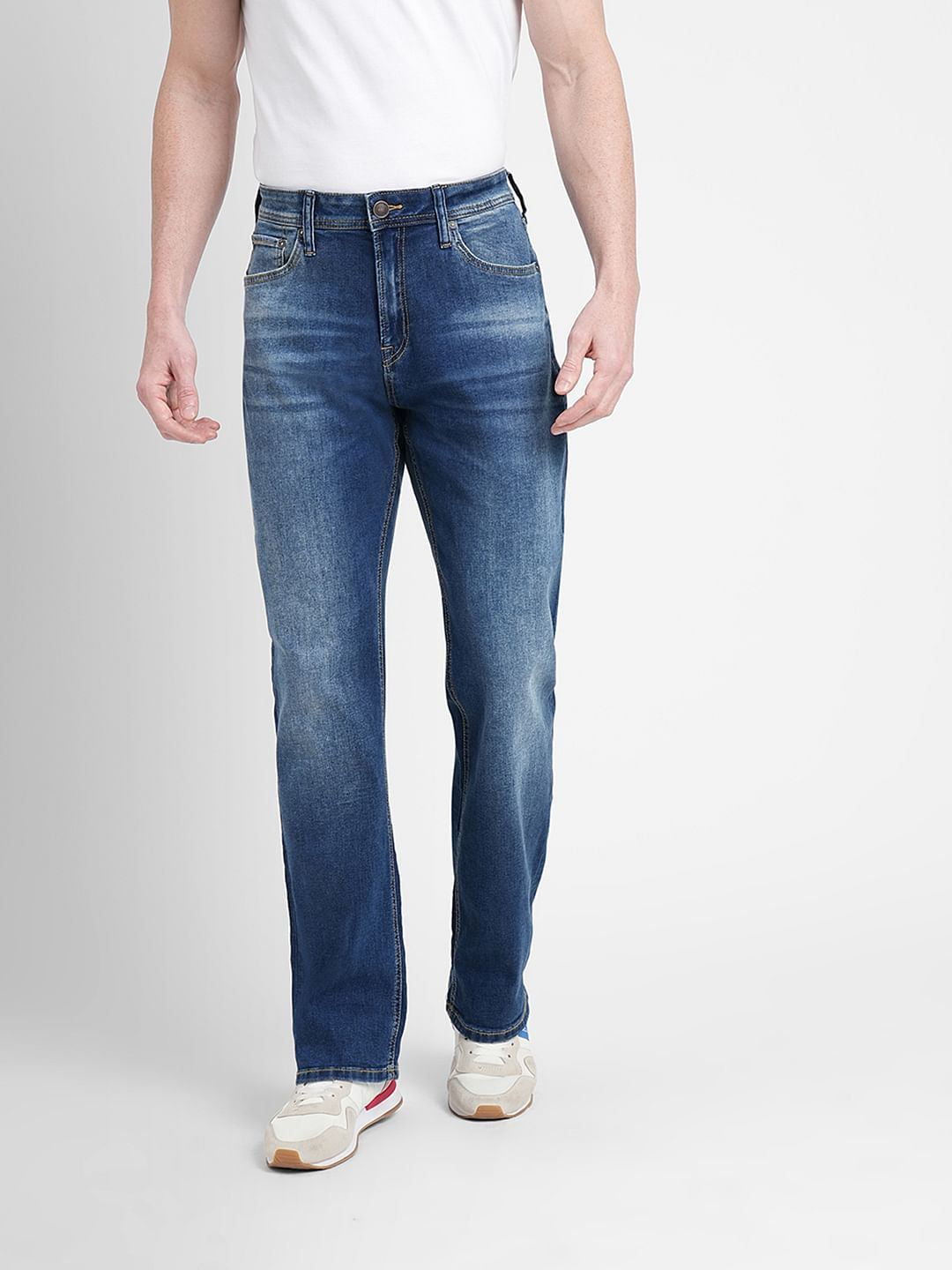 Blue High Rise Washed Ray Bootcut Jeans
