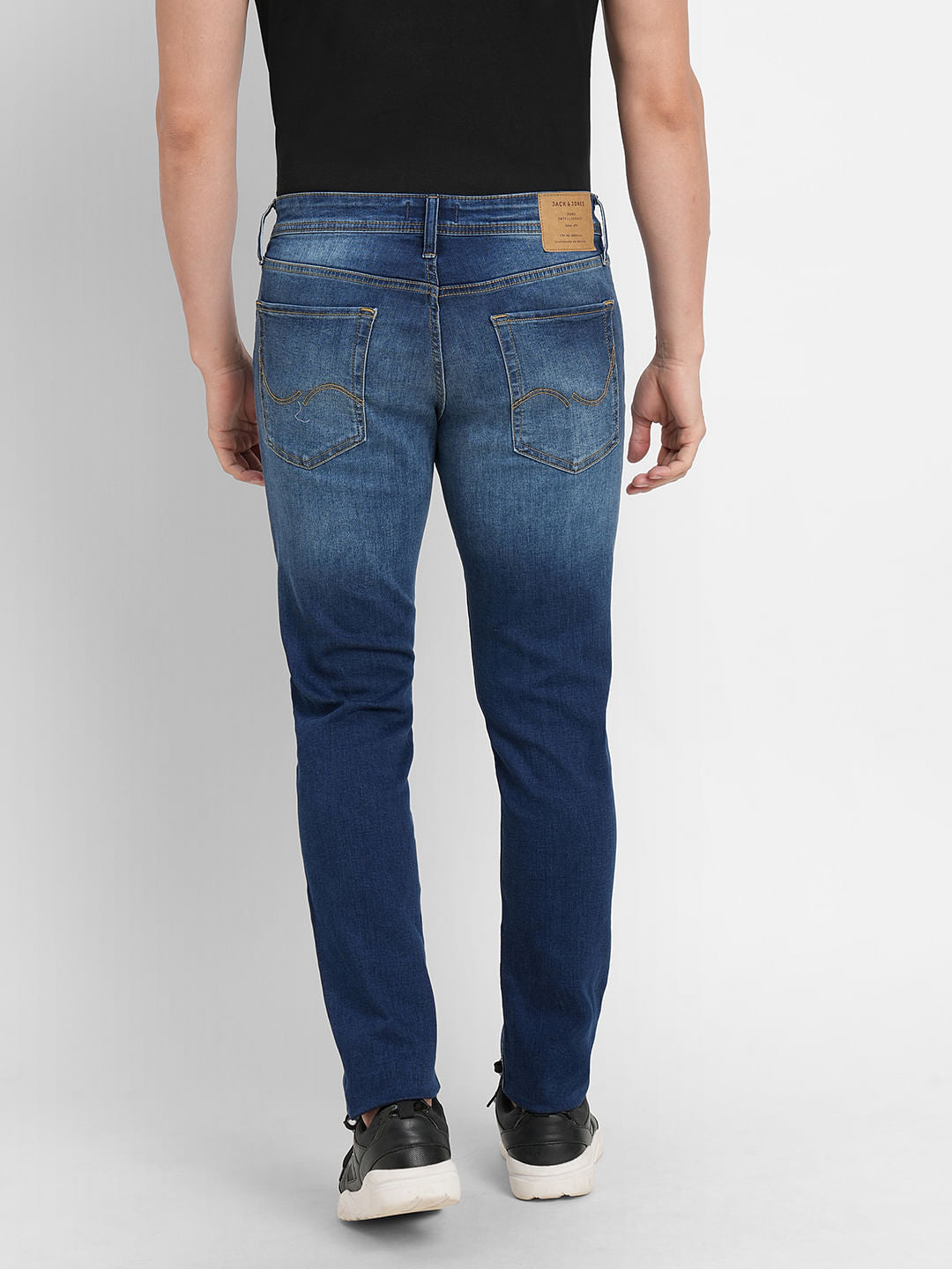 Dark Blue Low Rise Washed Glenn Slim Jeans