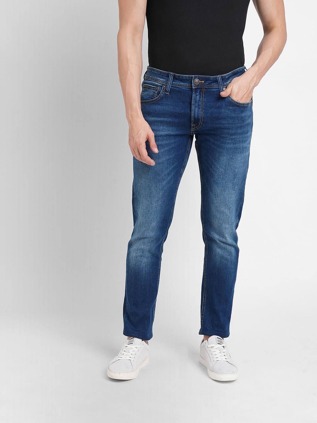 Dark Blue Low Rise Glenn Slim Fit Jeans
